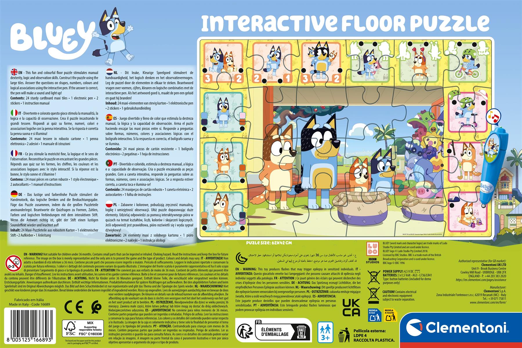 Clementoni Bluey Interactive Floor Puzzle