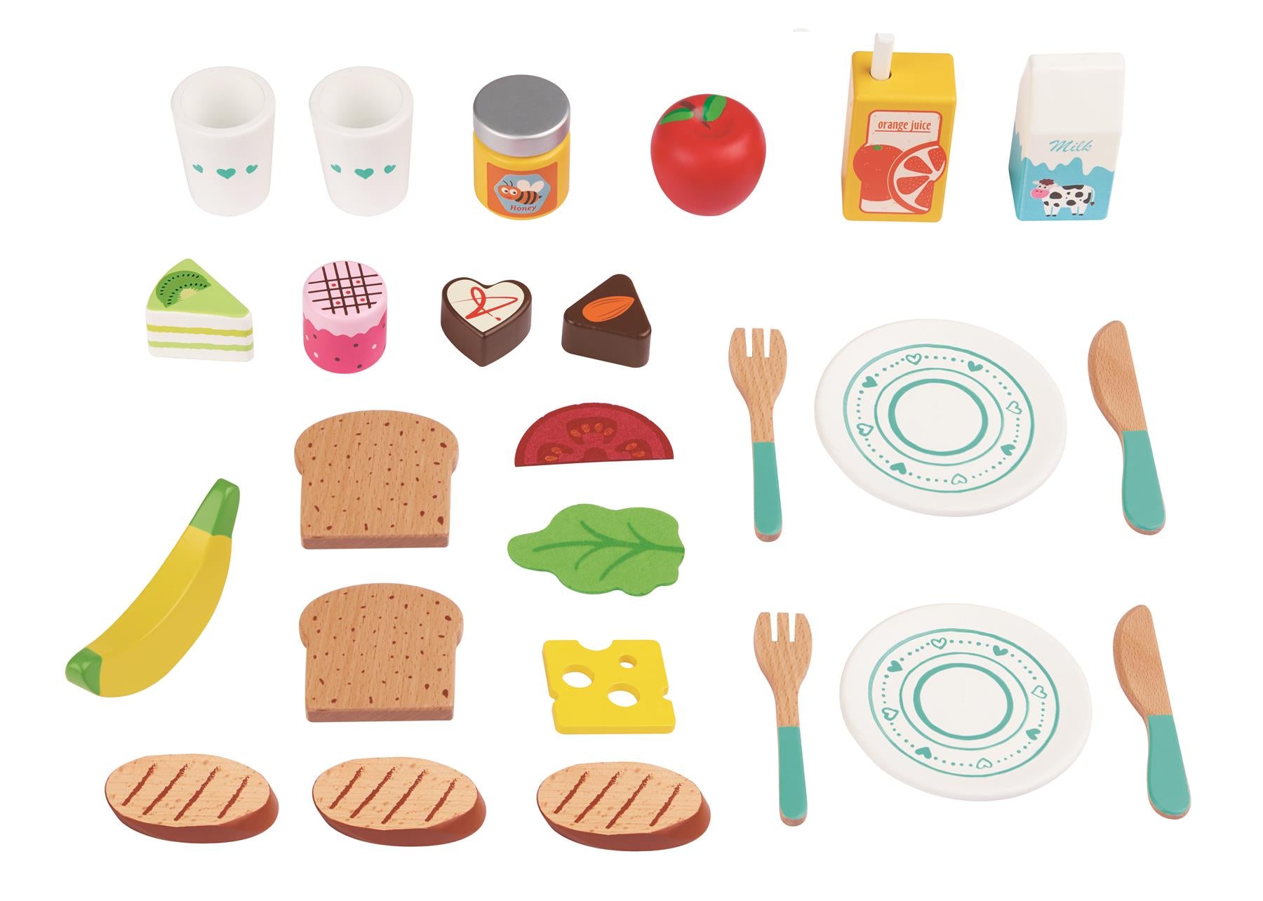 Lelin Wooden Picnic Food Playset