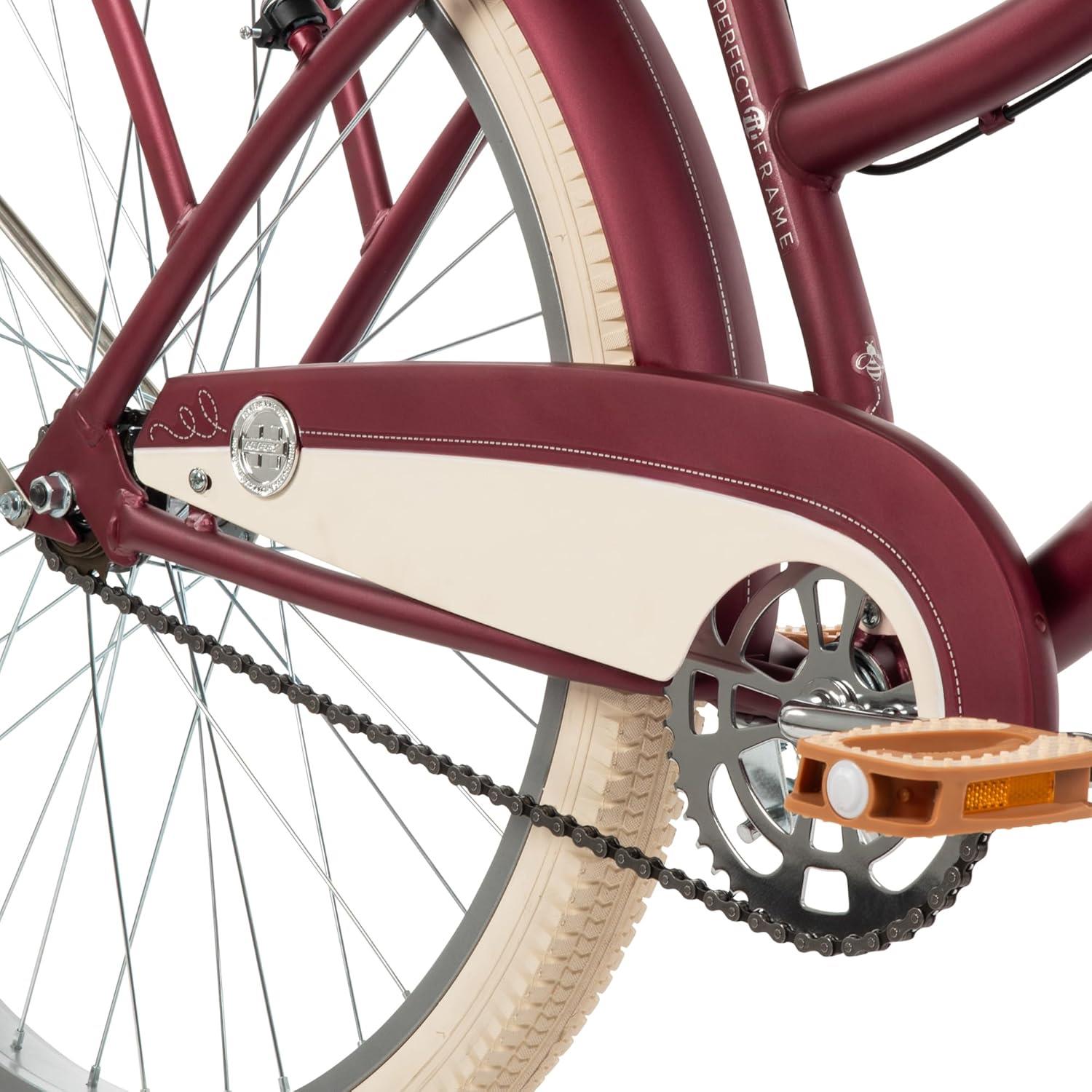 Huffy Deluxe 26 Inch Cruiser Hybrid City Bike - Dark Berry