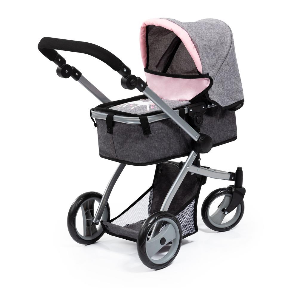 Bayer Doll Pram City Star Mega Set - Pink & Gray