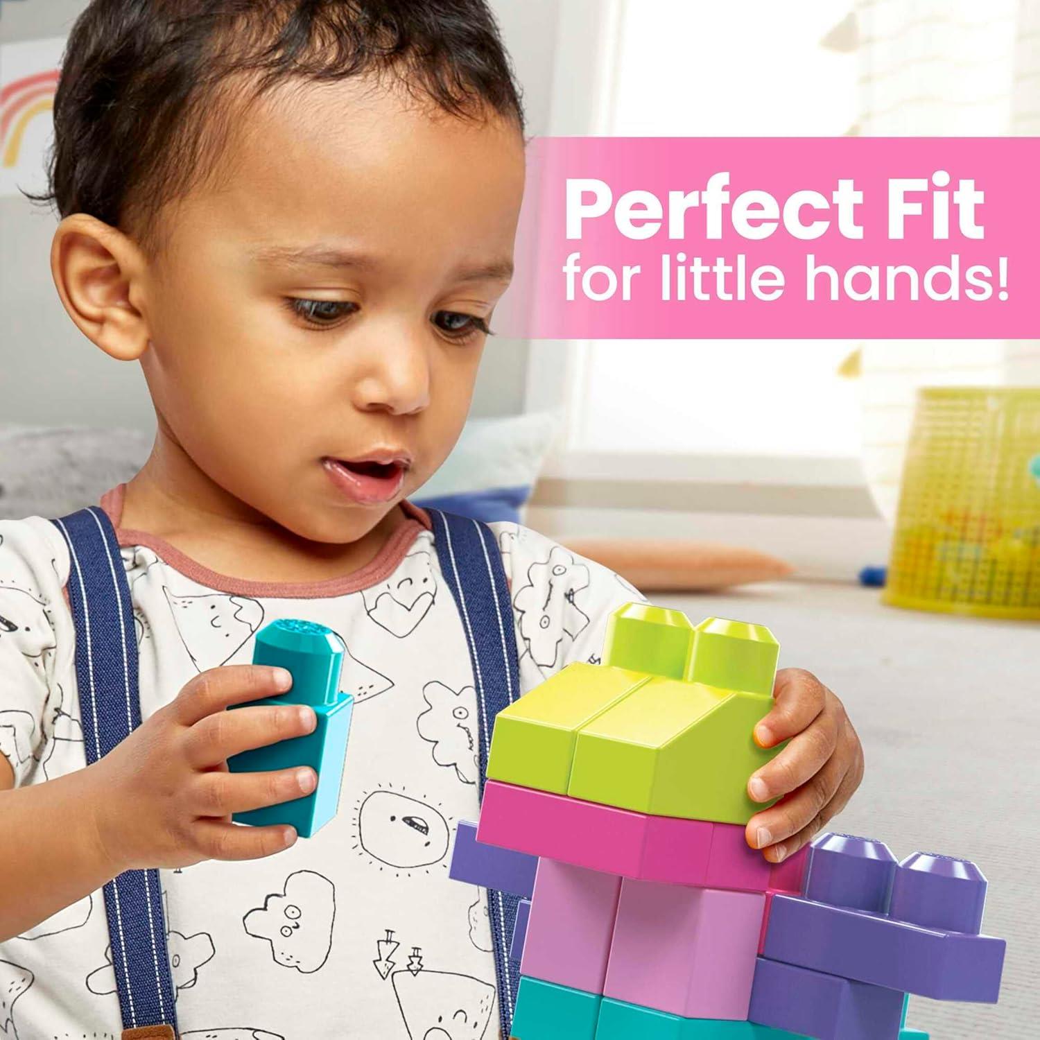 Mega Bloks 80-Piece Building Block Bag – Pink