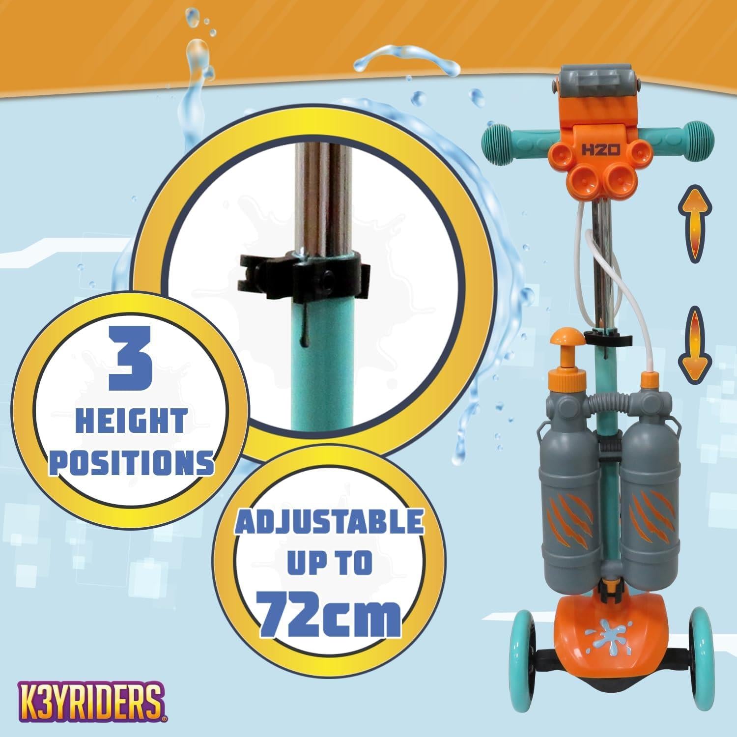 K3yriders 3-Wheel Kids Scooter with Water Blaster