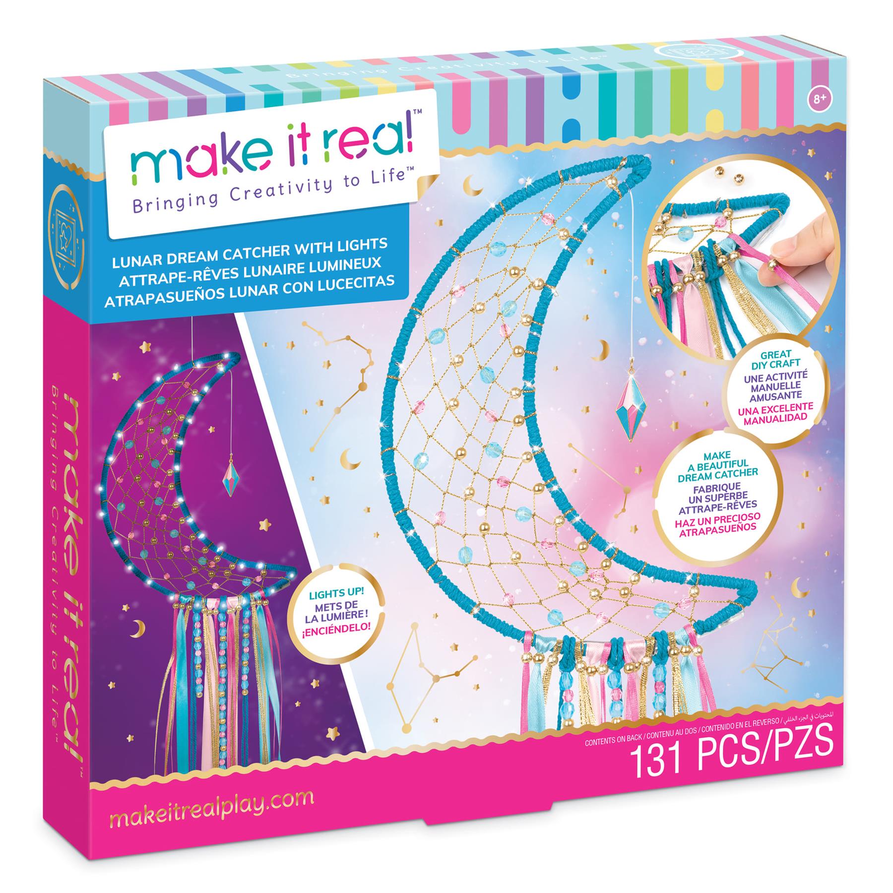 Make It Real Lunar Dream Catcher With Lights  Blue
