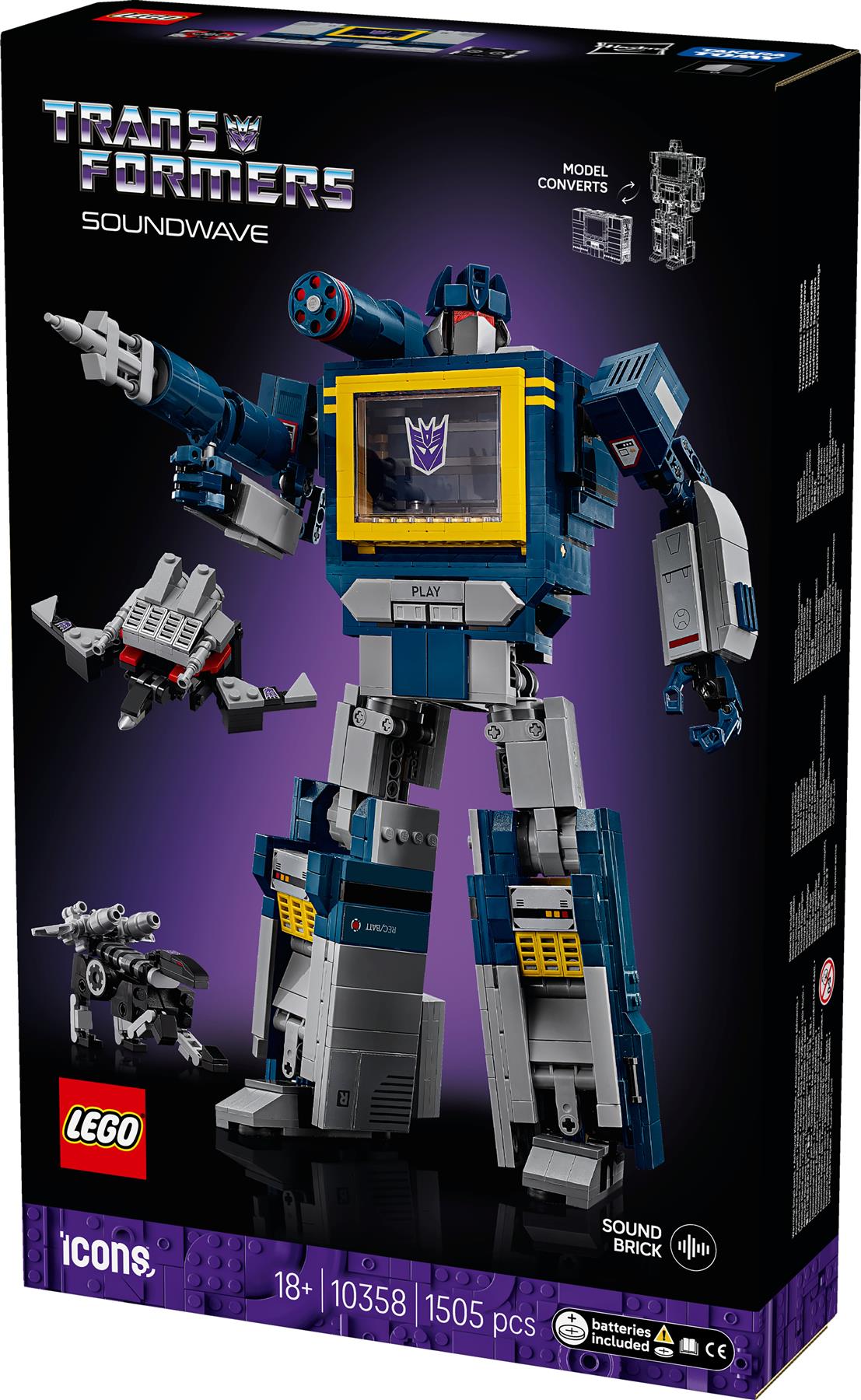 LEGO Icons Transformers Soundwave Model Kit 10358