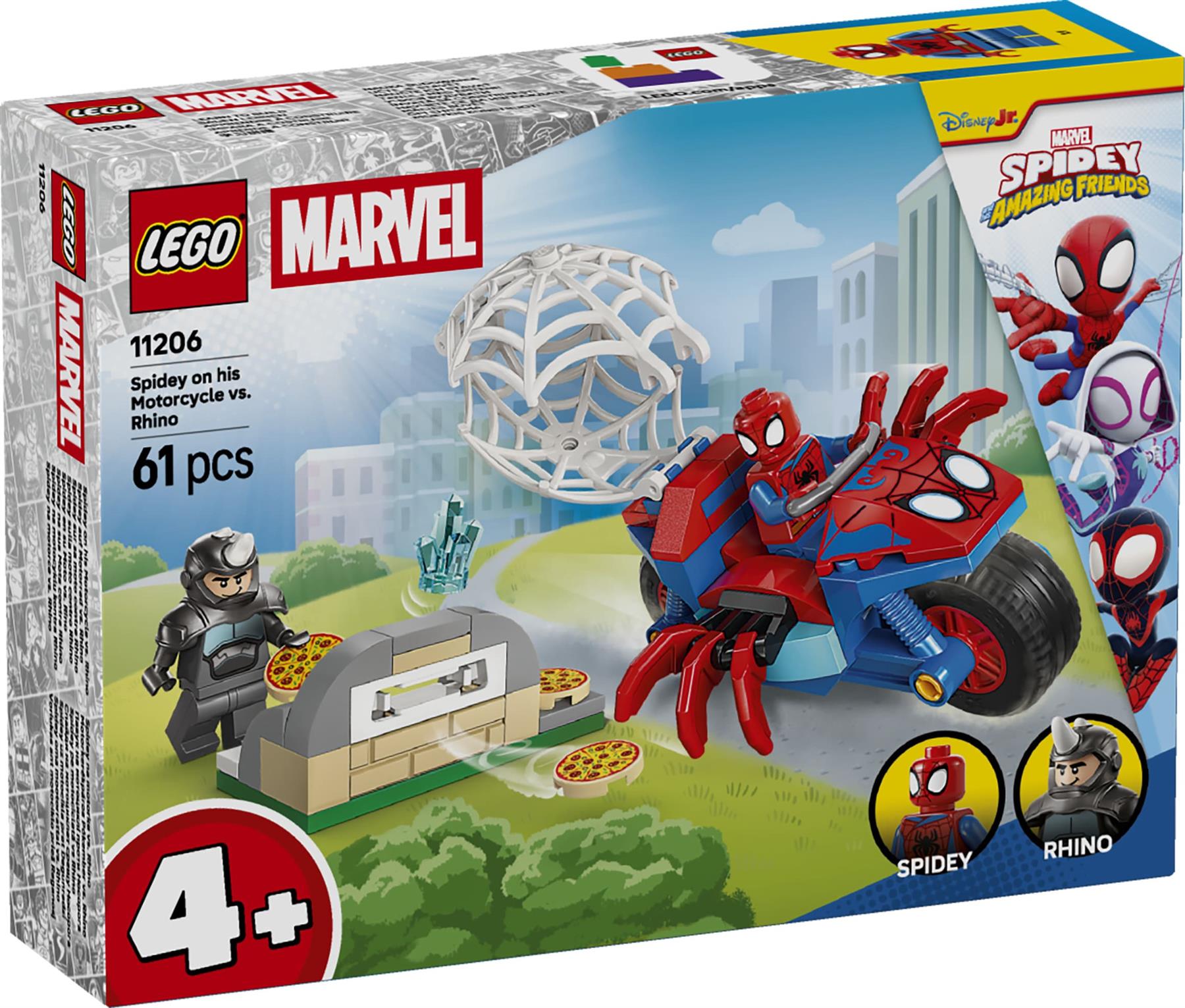 LEGO Spidey on his Motorcycle vs. Rhino 11206