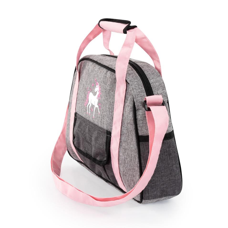 Bayer Doll Nursery Bag Set Grey with Unicorn