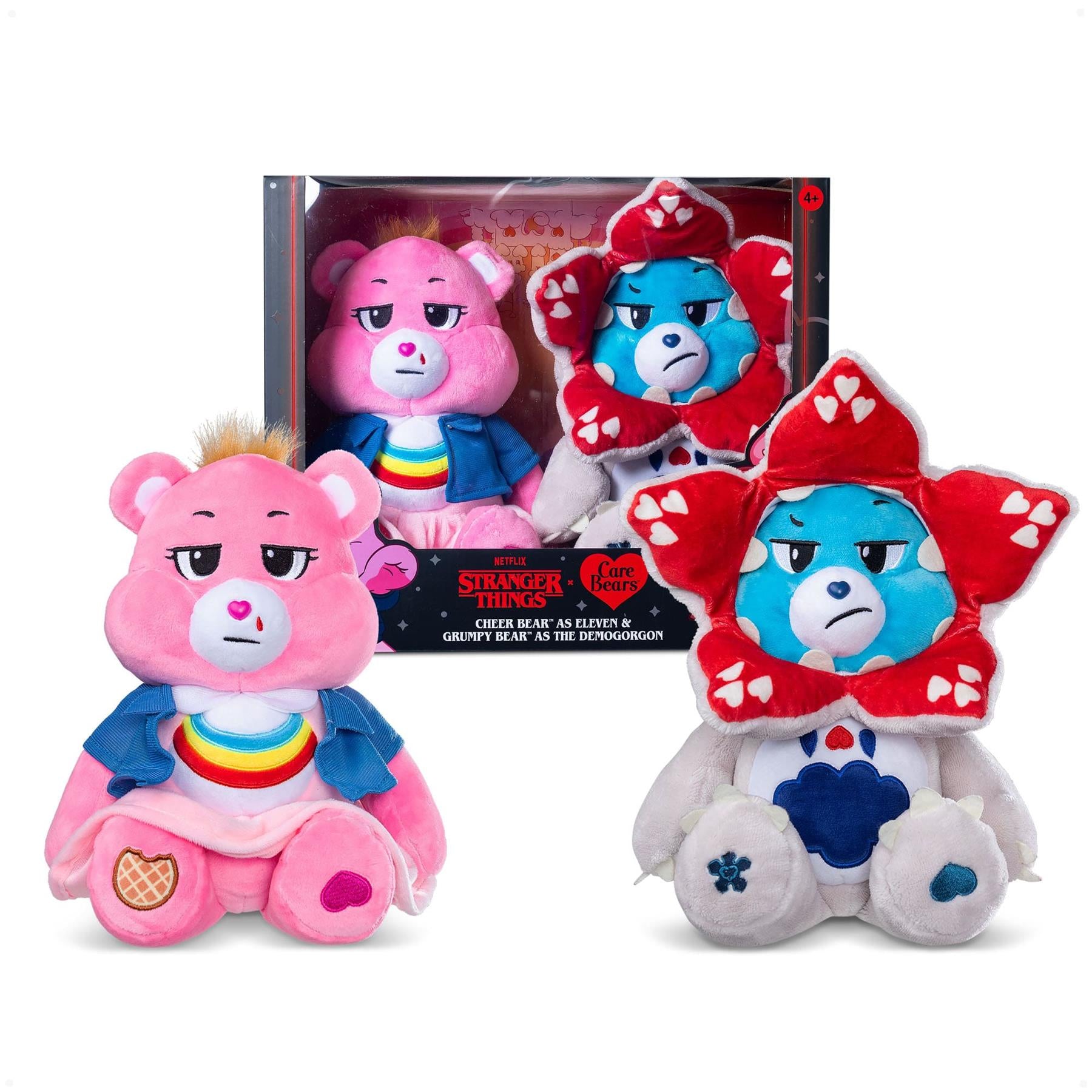 Care Bears- Stranger Things Plush 2-Pack Cheer as Eleven & Grumpy as Demogorgon