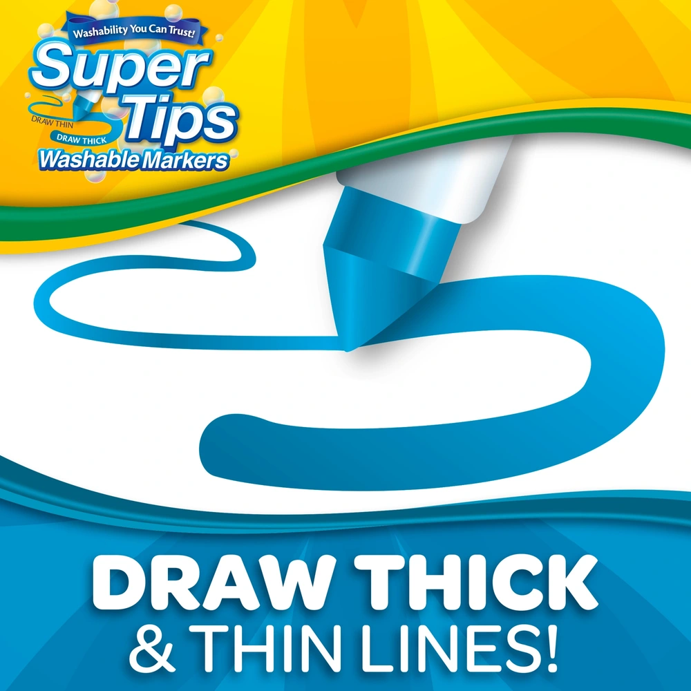 Crayola 40 SuperTips Washable Markers Classic & Pastel Colours