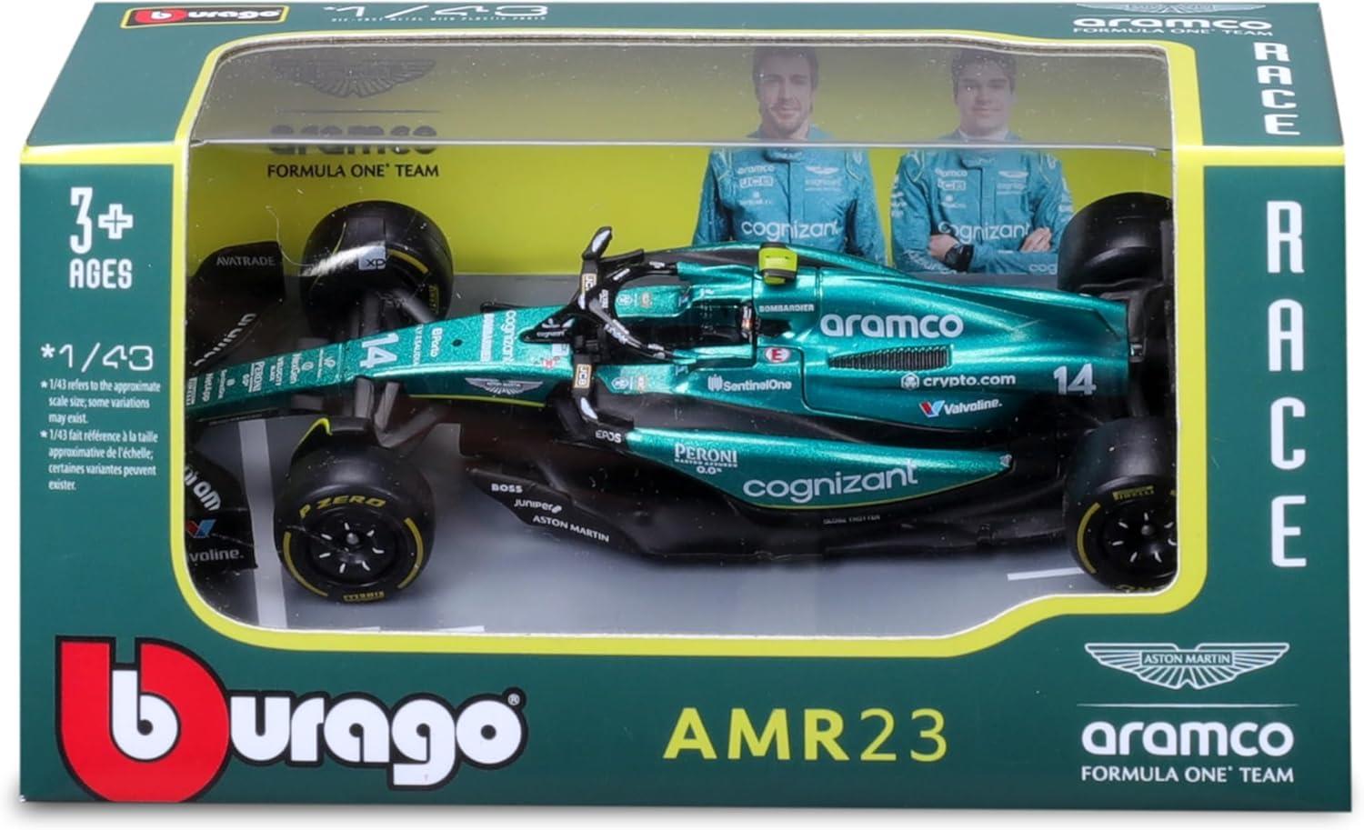 Bhurago Formula 1 1:43 Die-Cast Scale Race Car - Aston Martin