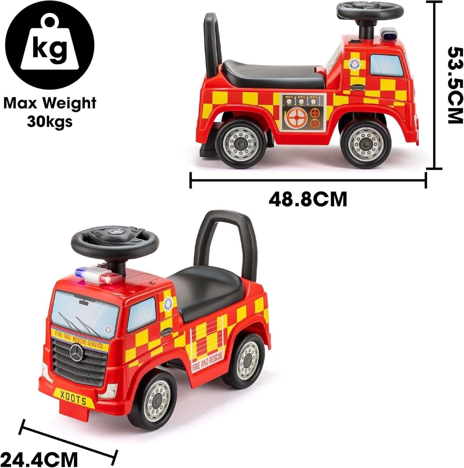 Xootz Mercedes-Benz Fire Engine Foot to Floor Ride On