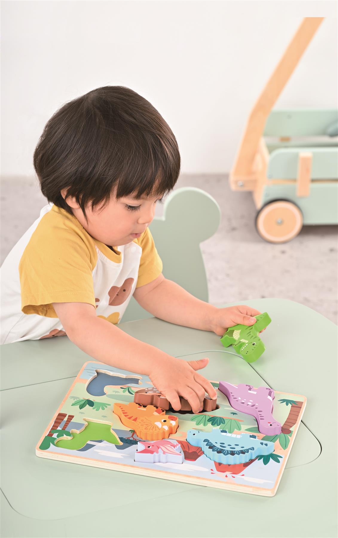 Lelin Wooden Chunky Dinosaur Puzzle