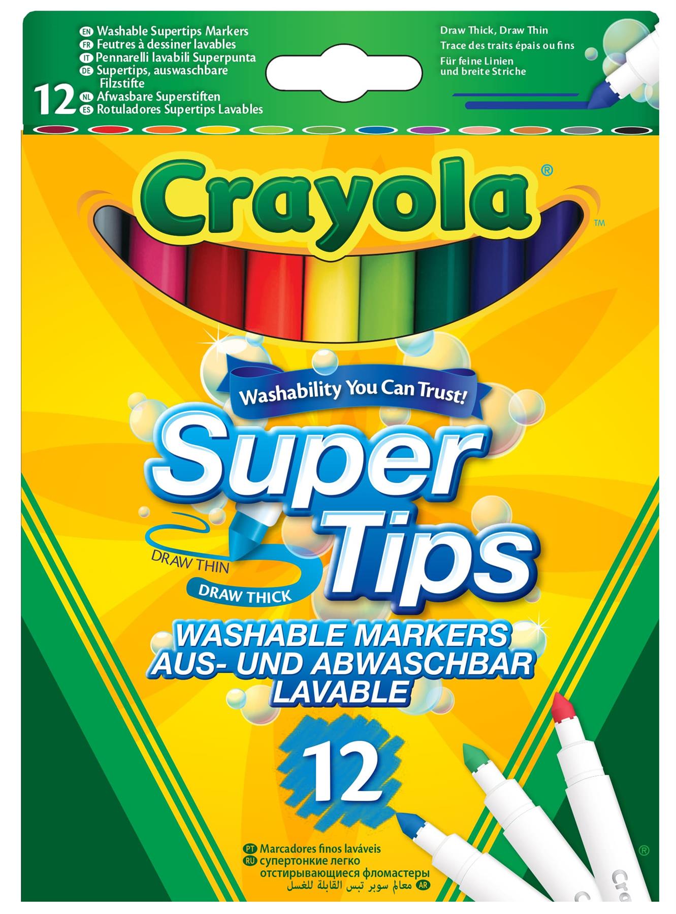 Crayola 12 Bright SuperTips Washable Markers