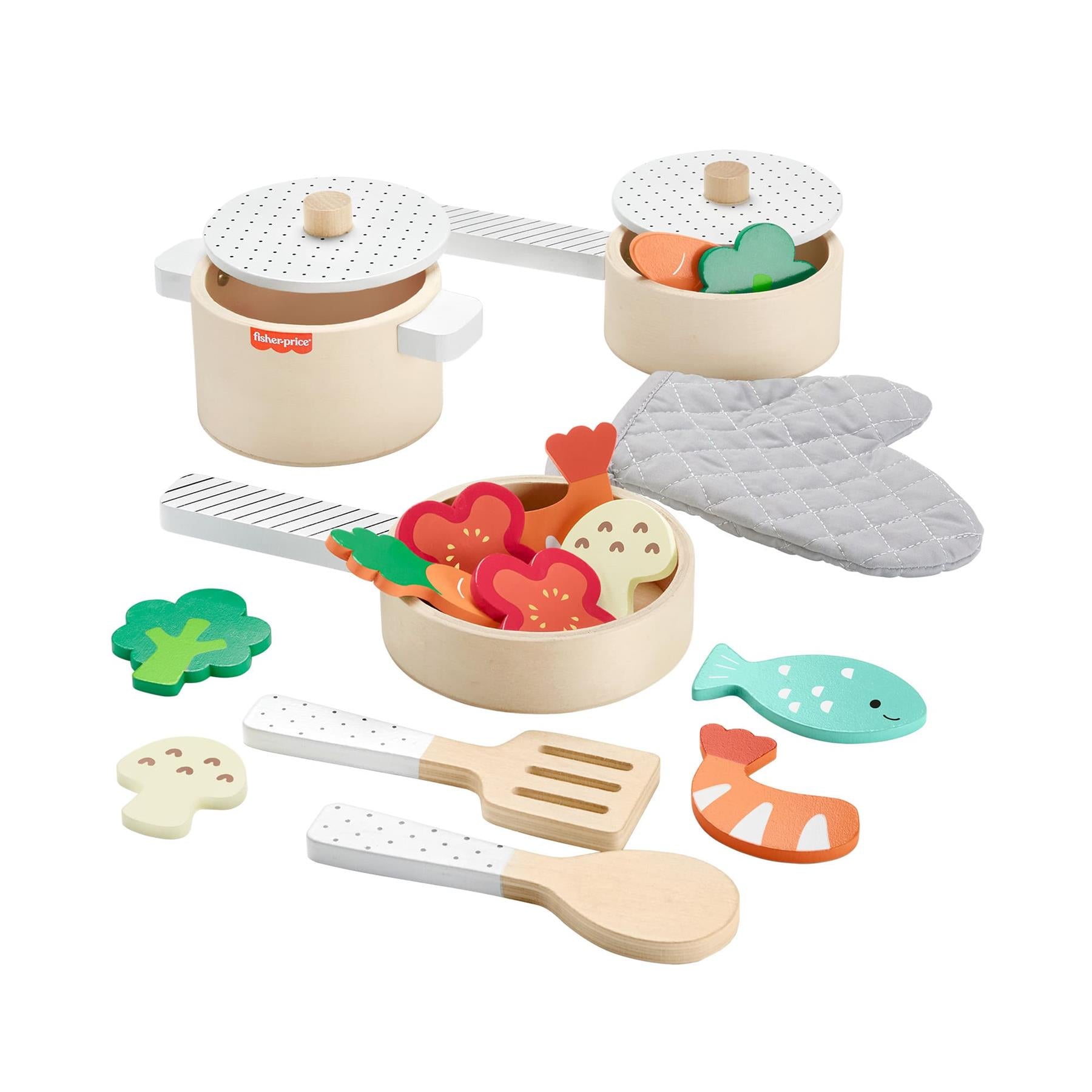 Fisher-Price Wooden Pots & Pans Set