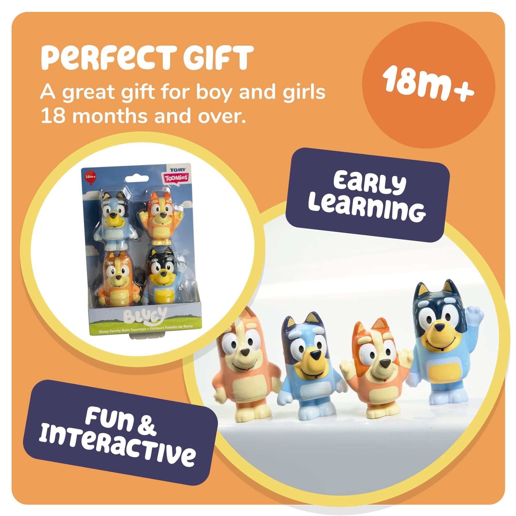 Bluey Bath Squirters Family 4 Pack