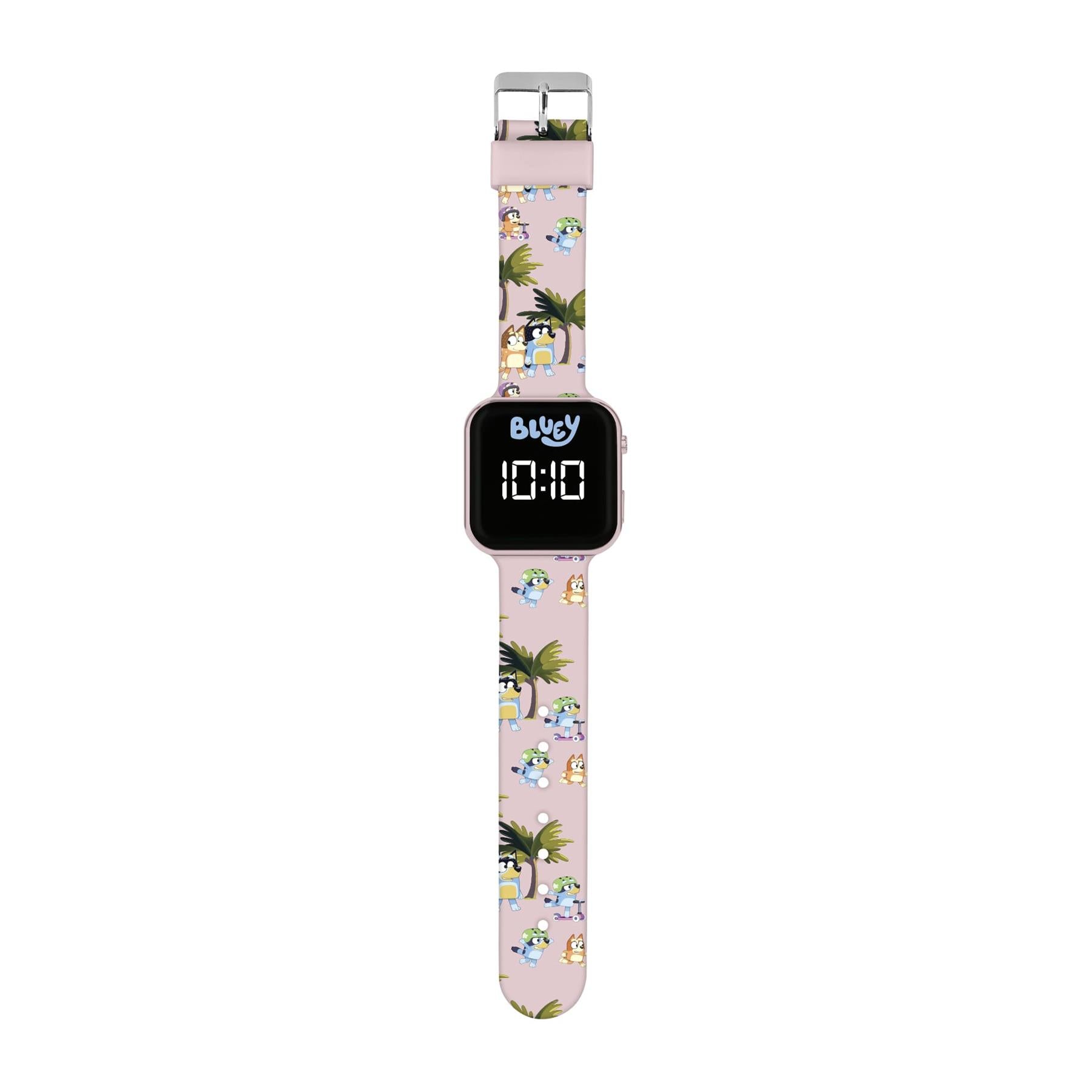 Bluey Pink Printed Strap Led Watch