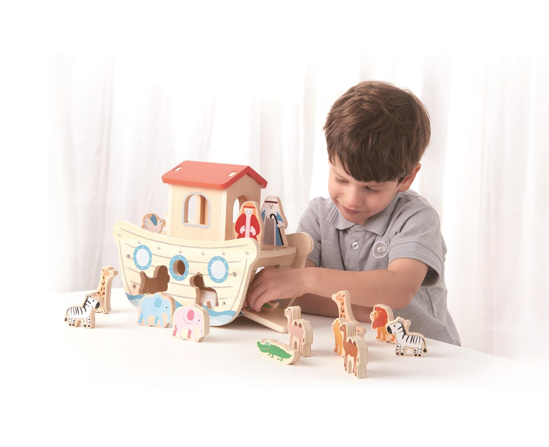 Lelin Wooden Noah's Ark Playset