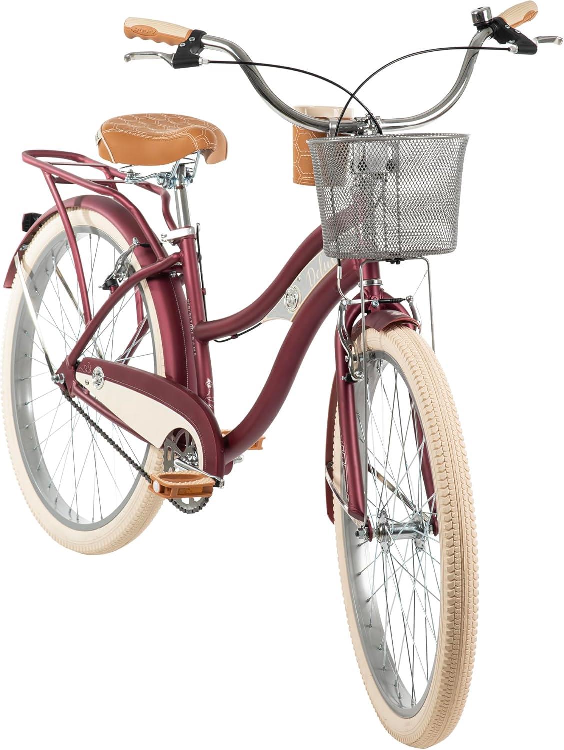 Huffy Deluxe 26 Inch Cruiser Hybrid City Bike - Dark Berry