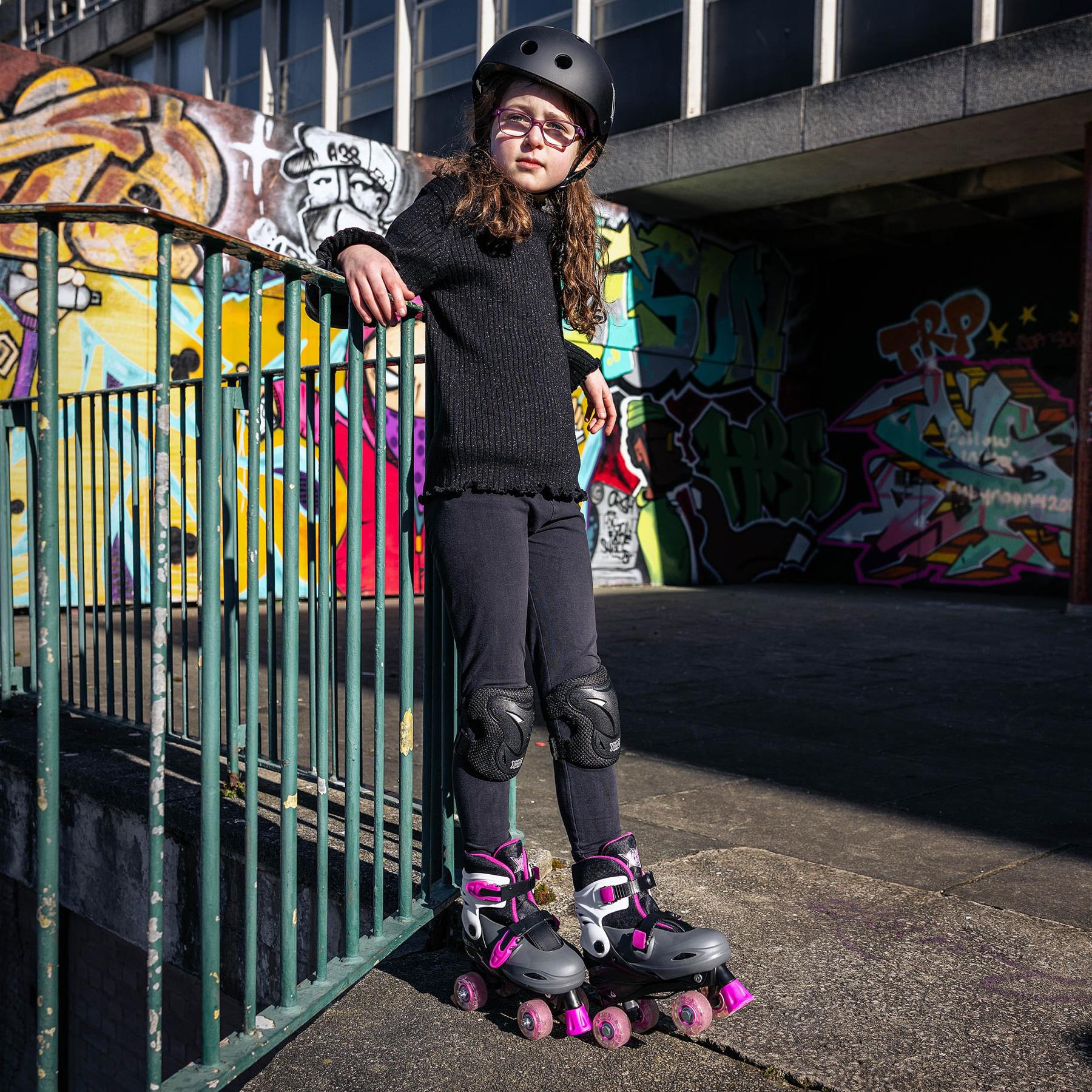 Xootz Quad Led Pink Skates - Medium