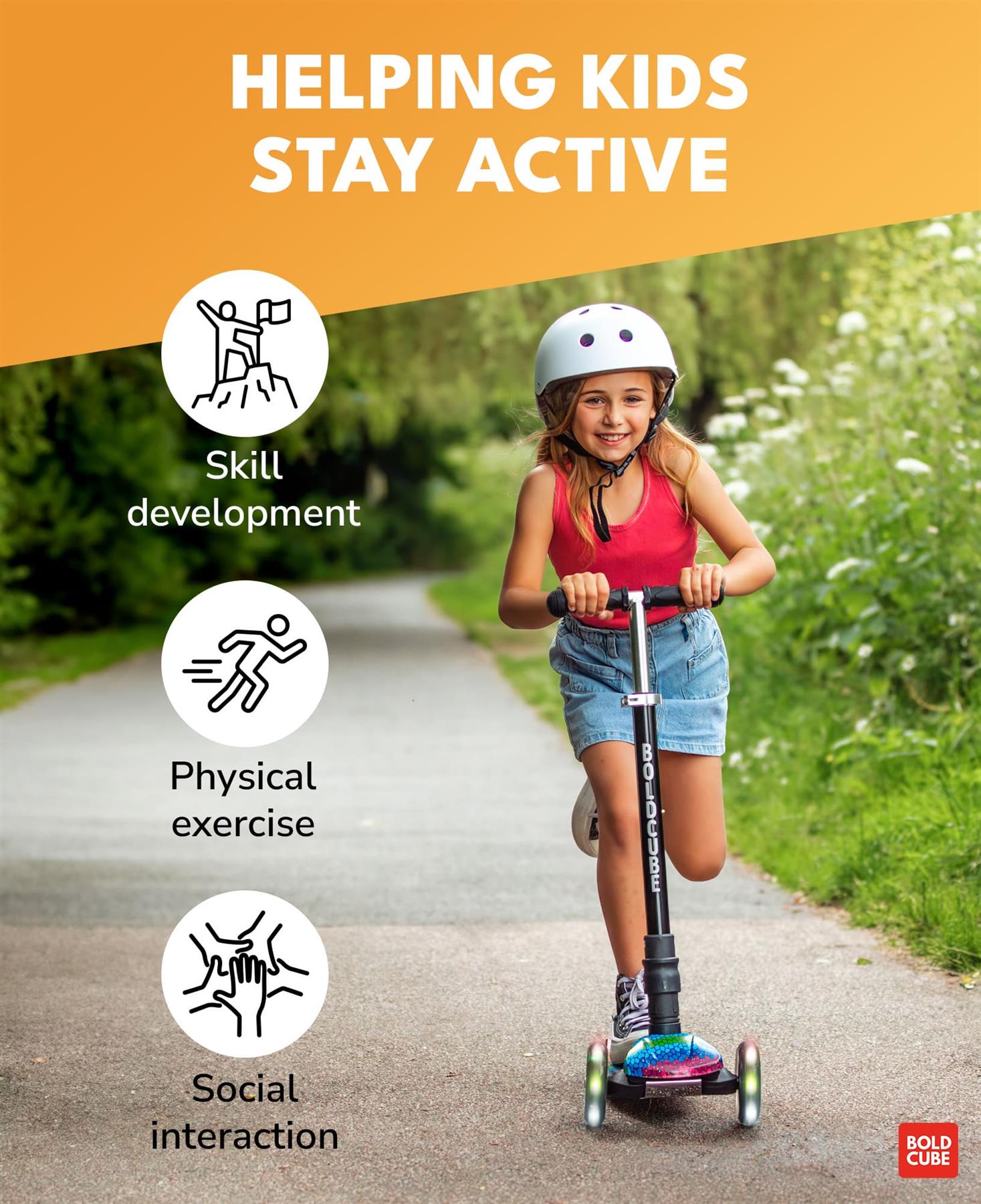 Boldcube Big 3 Wheel Scooter - Crystal Rubix