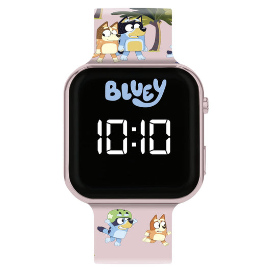 Bluey Pink Printed Strap Led Watch