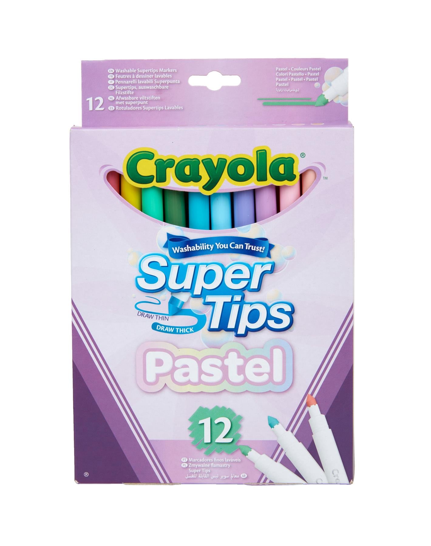 Crayola 12 Pastel SuperTips Washable Markers