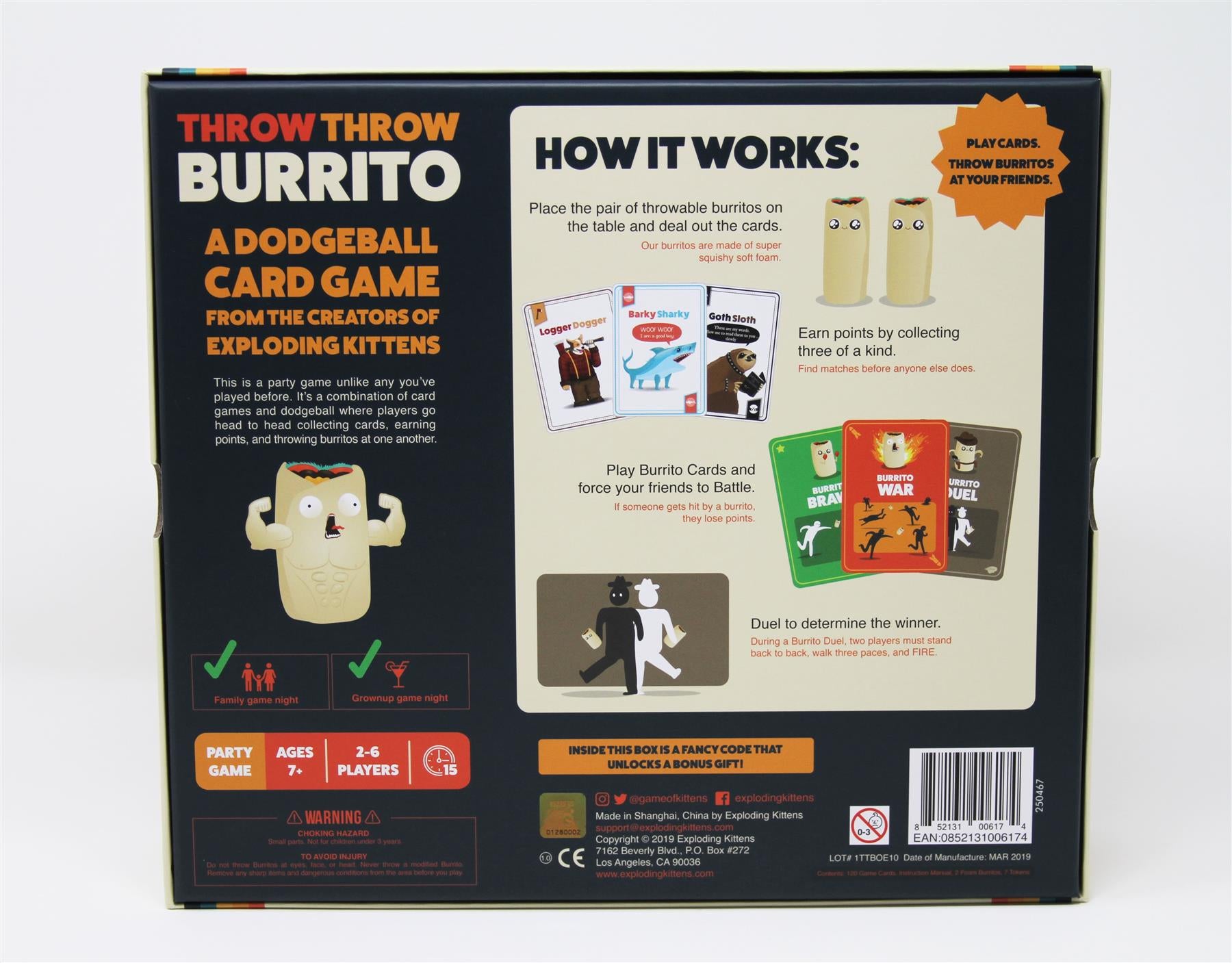 Exploding Kittens Throw Throw Burrito Dodgeball Card Game