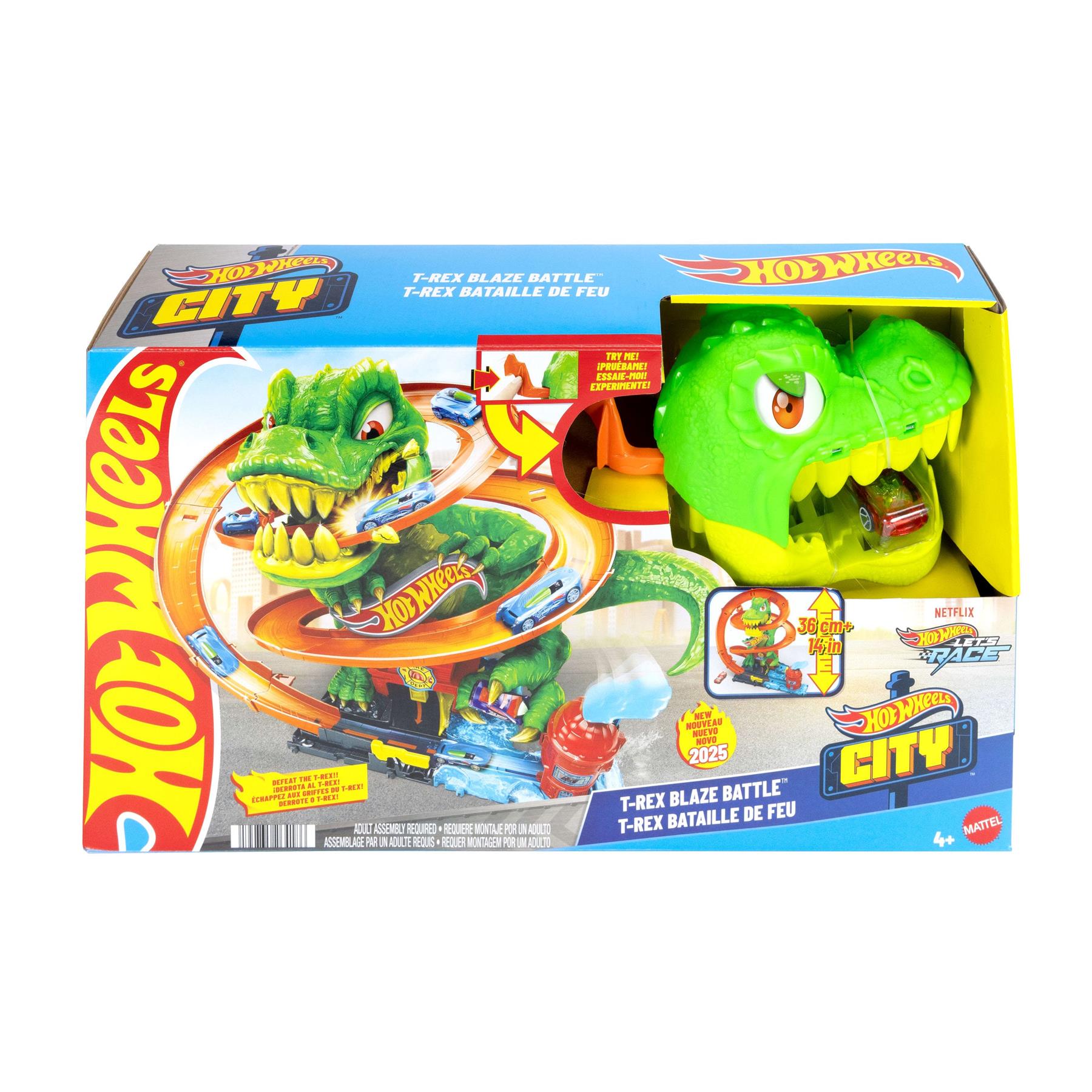 Hot Wheels T-Rex Blaze Battle Race Track