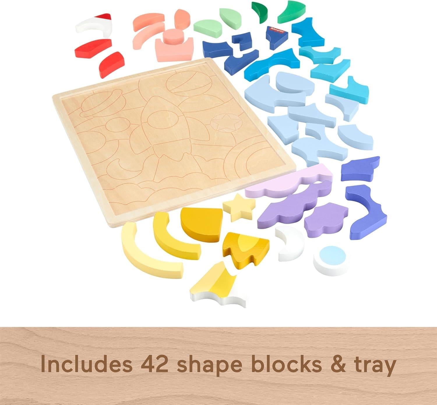 Fisher Price Wooden Space Blocks Puzzle