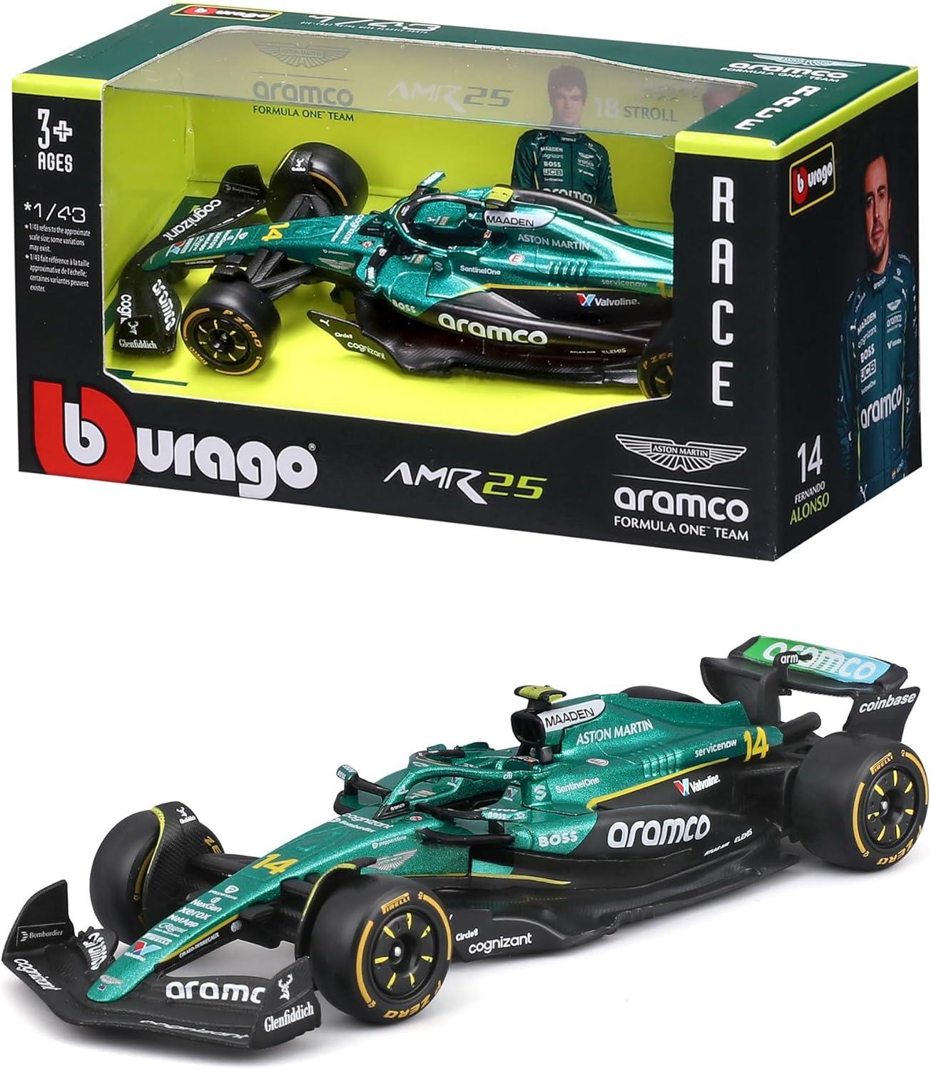 F1 1:43 Die-Cast Scale Race Car - Aston Martin AMR25  Aramco