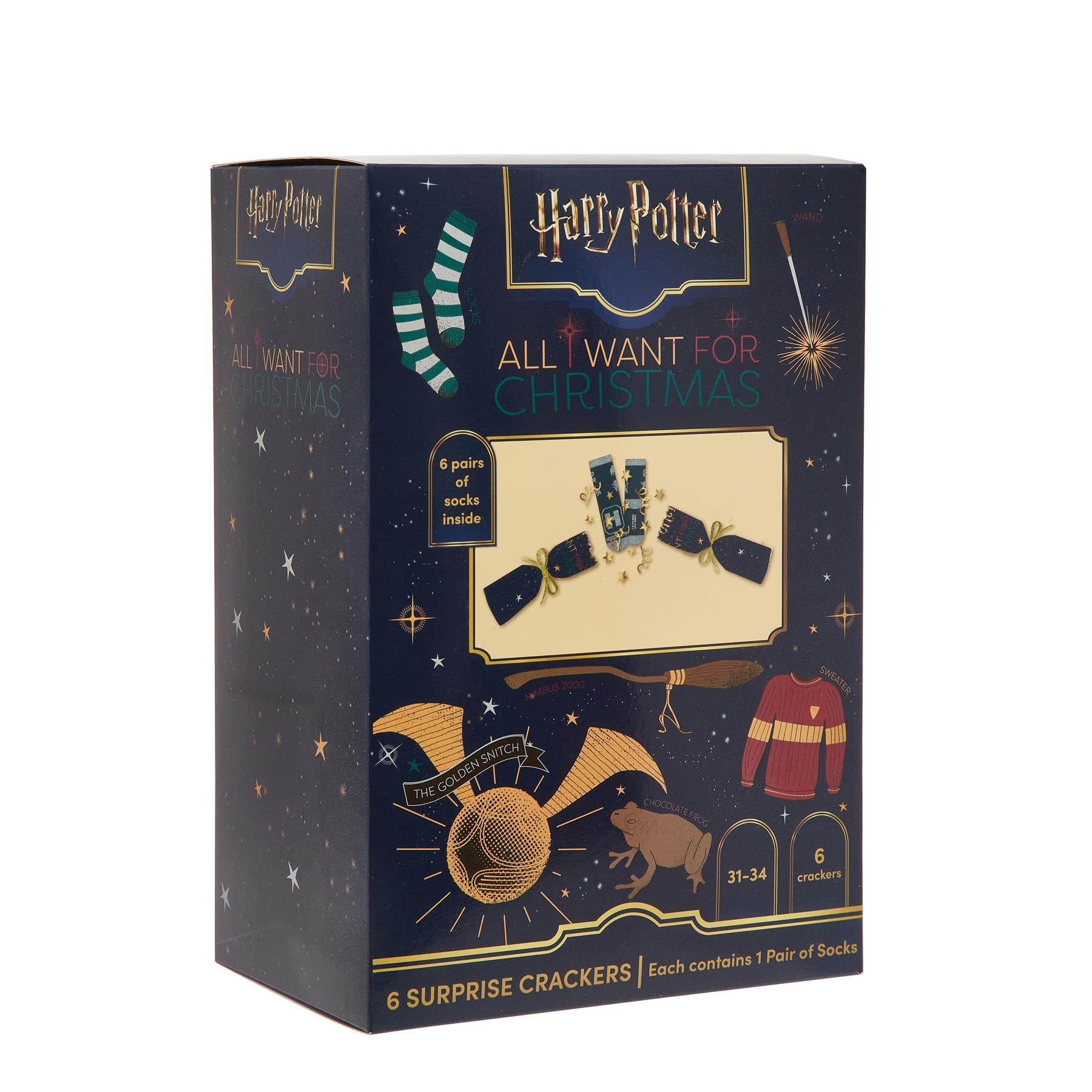 Harry Potter Christmas Cracker Socks - Pack of 6