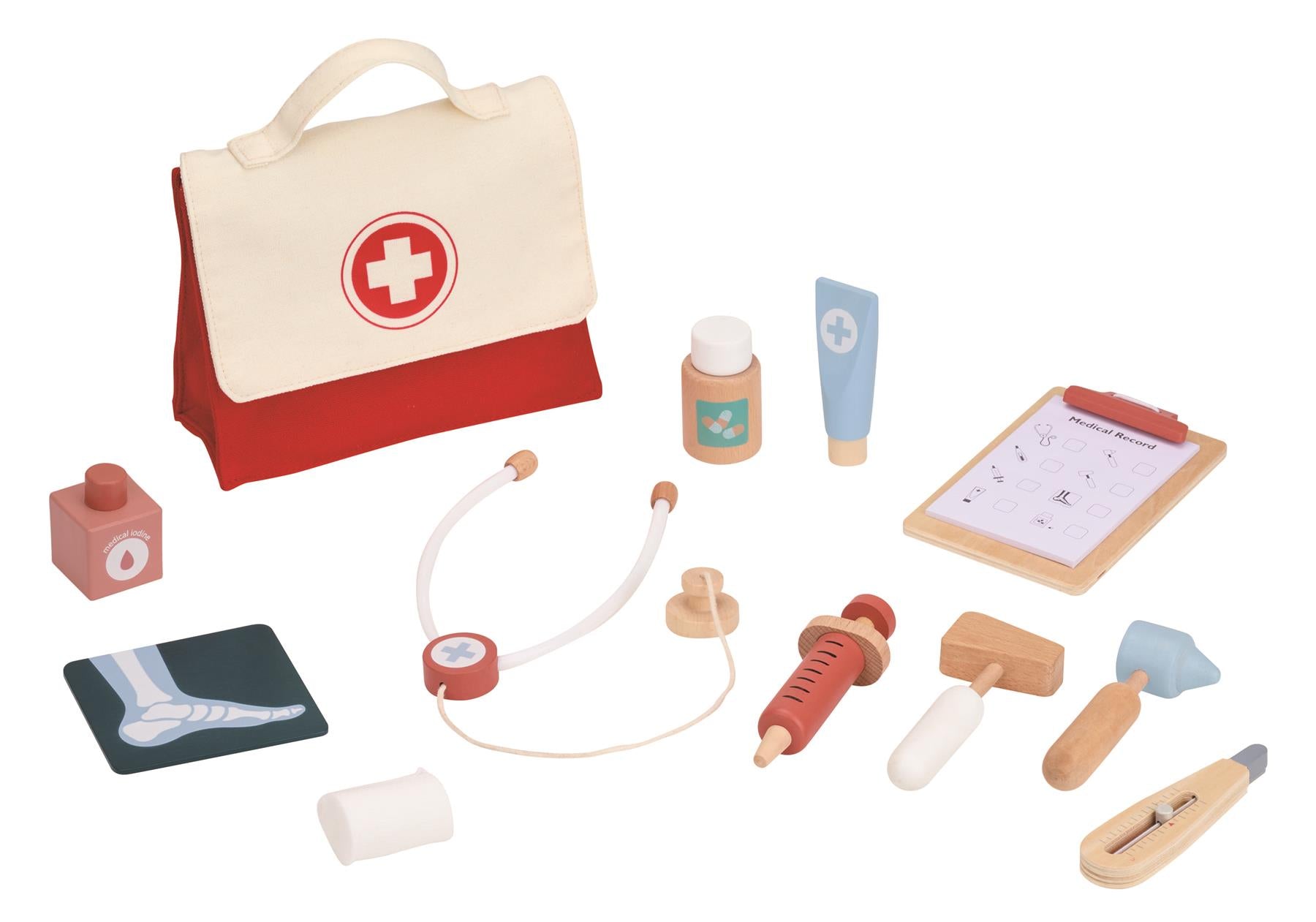 Lelin Wooden Doctor Set with Bag Playset