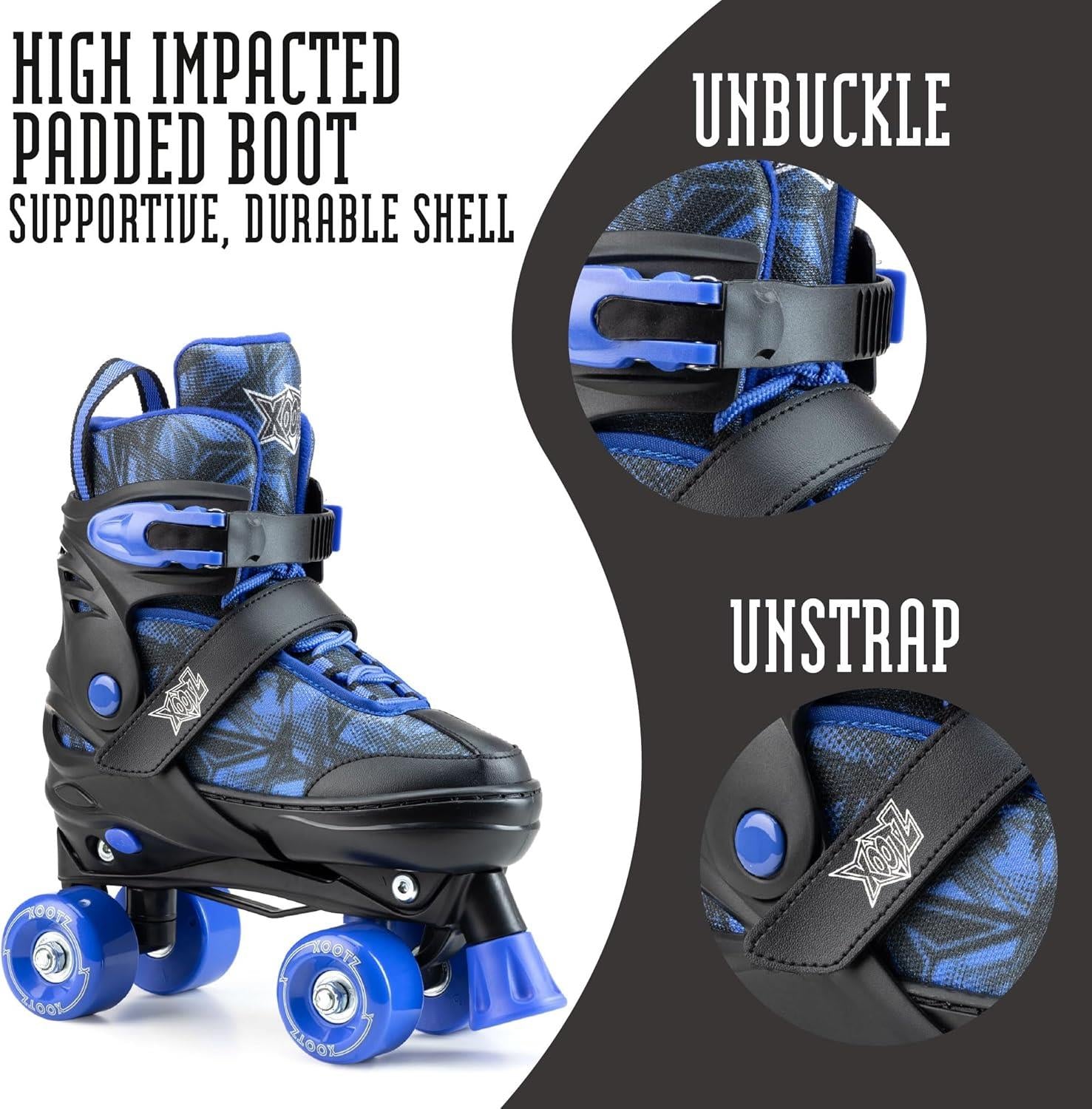 Xootz Semi Soft Jet Roller Skates 9C-12C - Blue