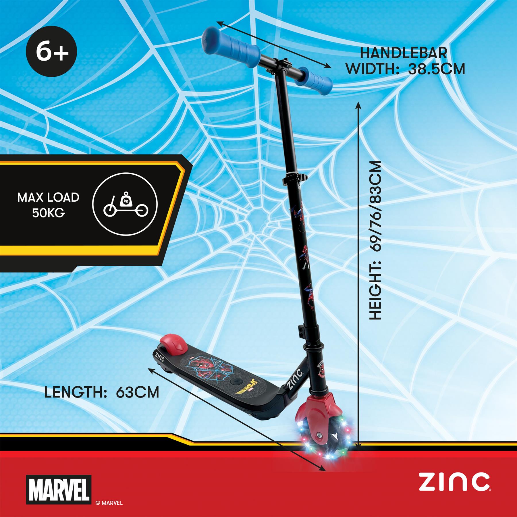 Zinc Marvel Spiderman Electric Scooter