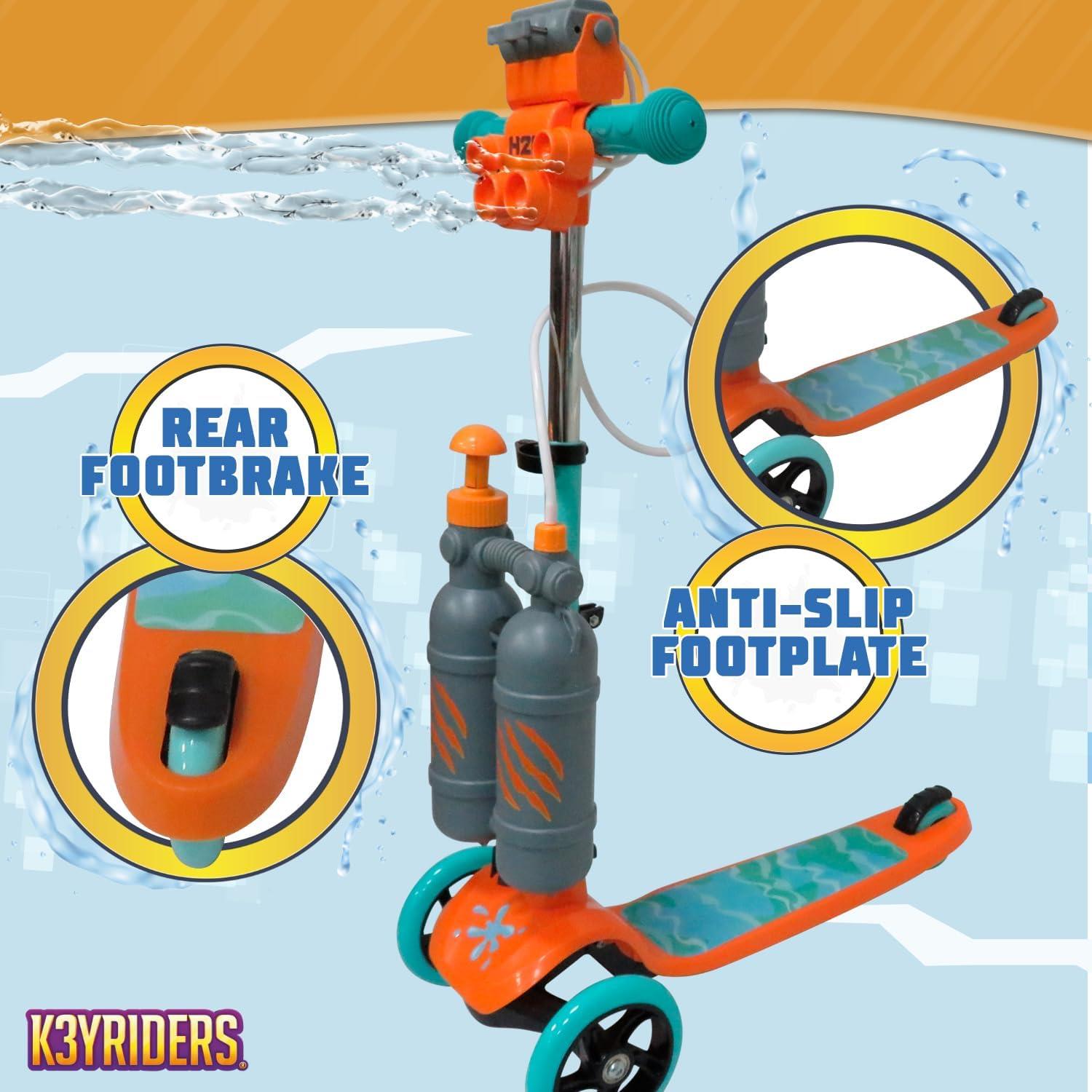 K3yriders 3-Wheel Kids Scooter with Water Blaster