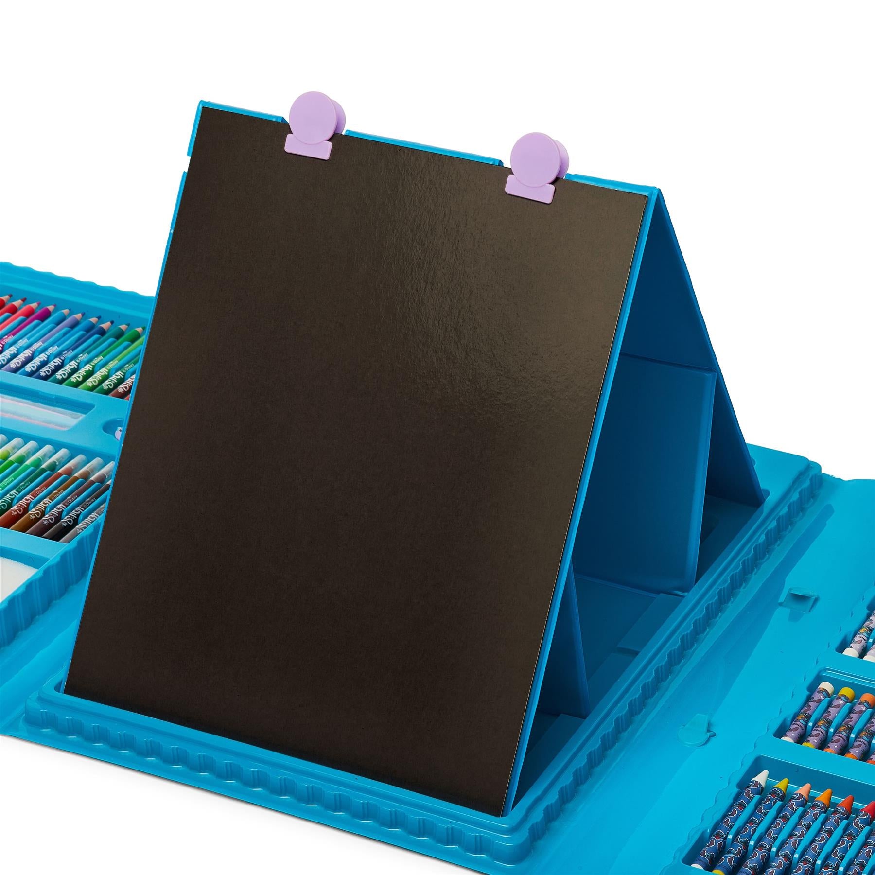 Disney Stitch 162 Piece Childrens Easel Set with Whiteboard, Chalkboard and Accessories