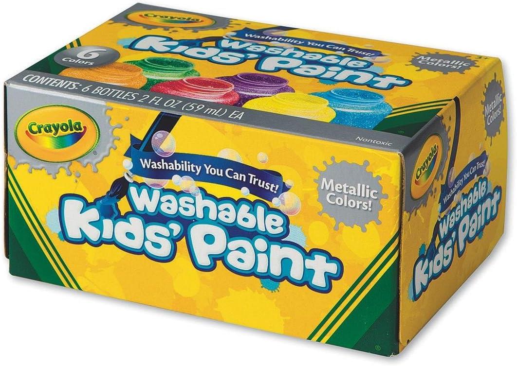 Crayola Washable Metallic Paint - Assorted Colours (Pack of 6)