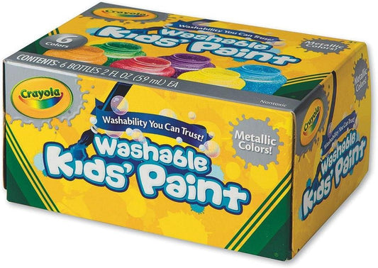 Crayola Washable Metallic Paint - Assorted Colours (Pack of 6)
