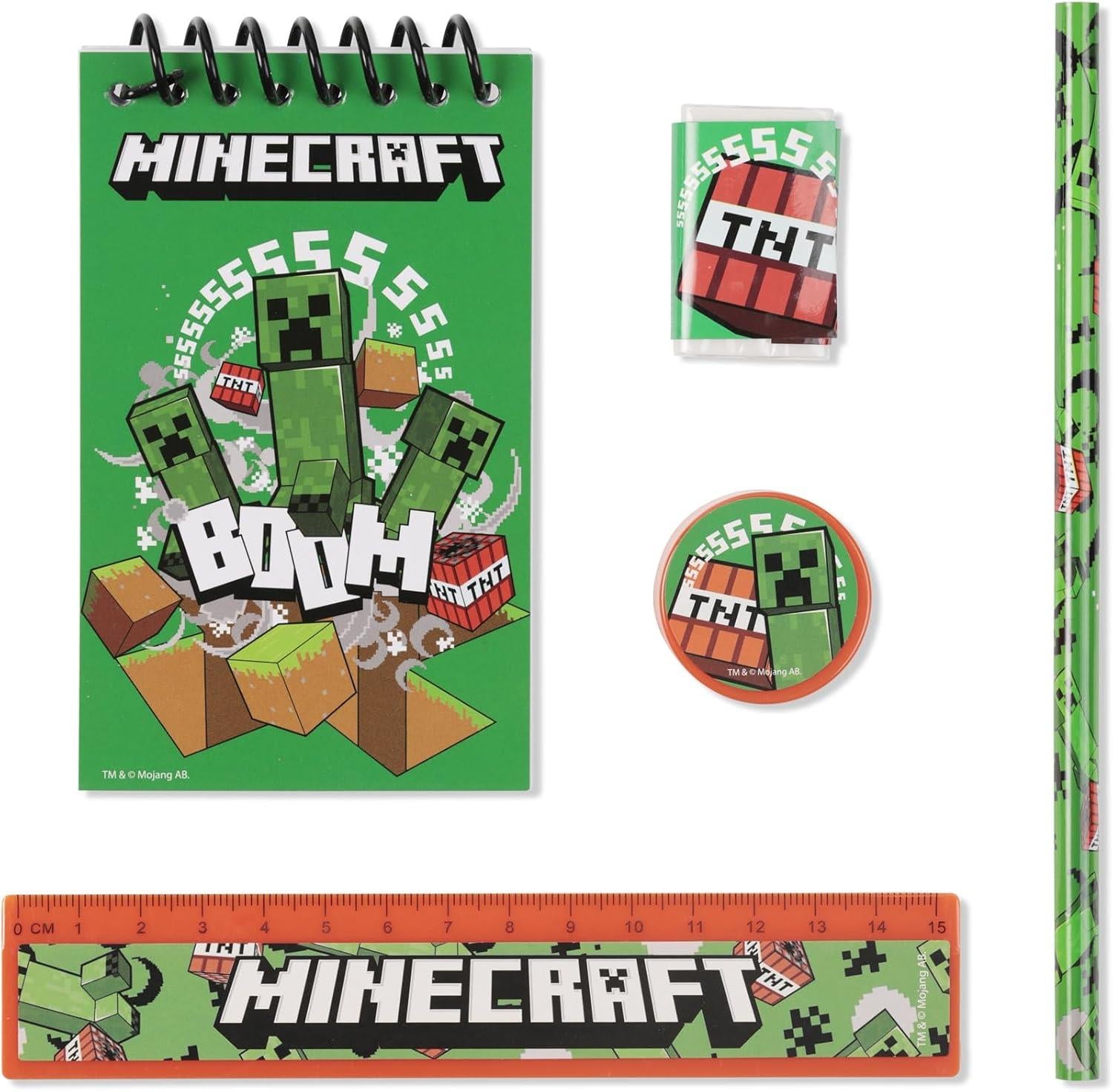 Minecraft 5 Piece Stationery Set