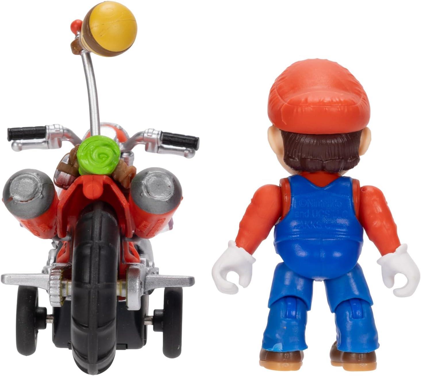 Super Mario 2.5 Inch Figure with Pull Back Motorcycle – Mario