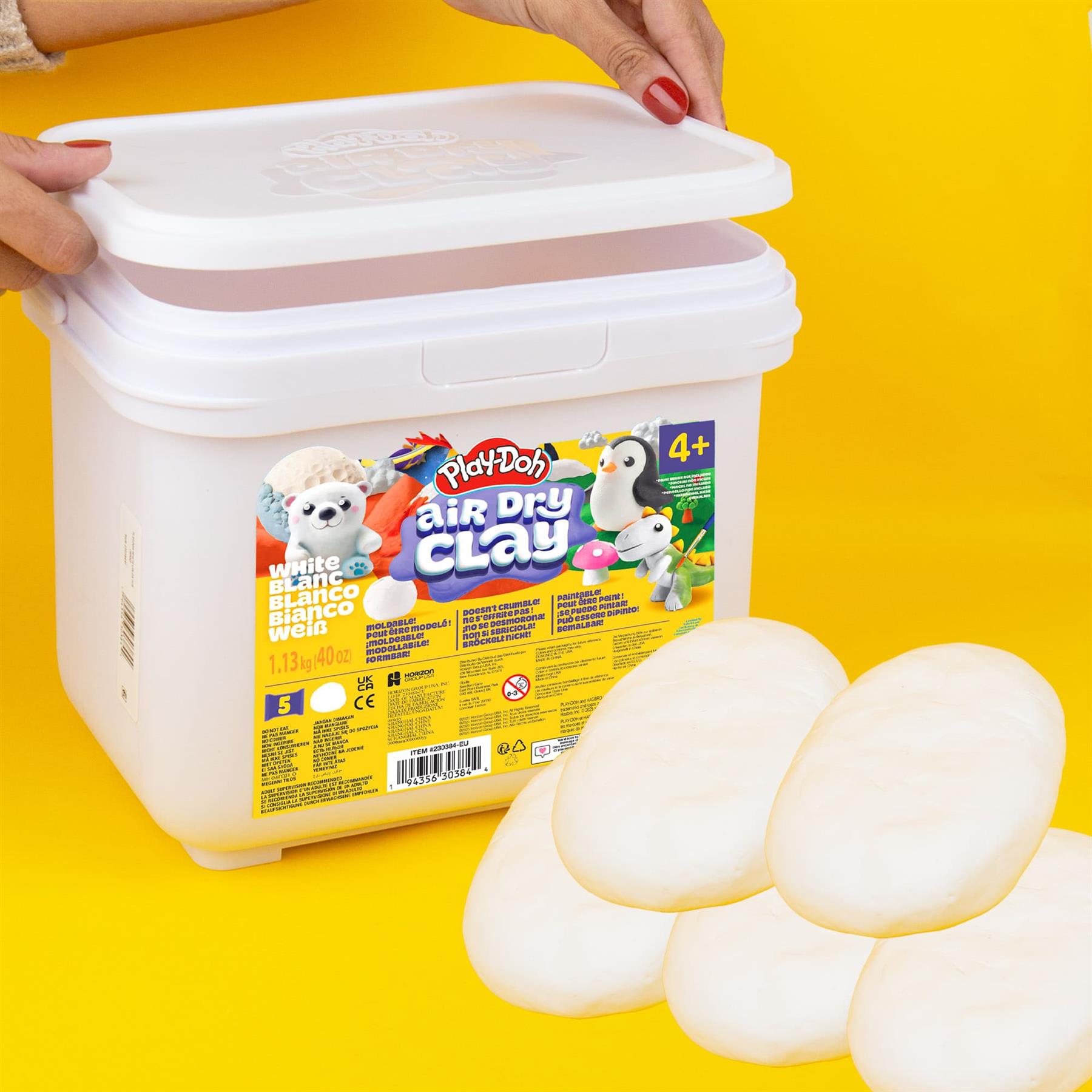 Play-Doh Air Dry Clay White Colour Tub