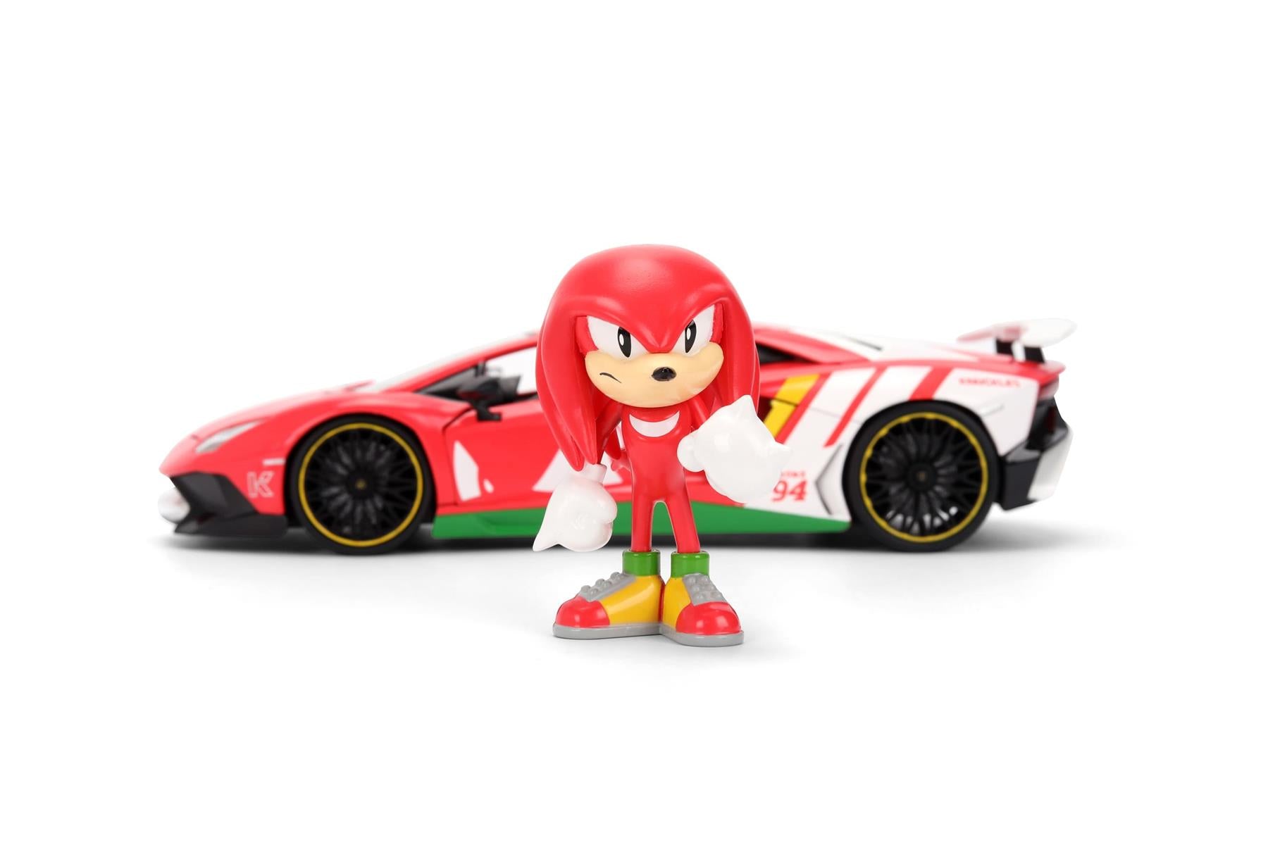 Sonic Lamborghini Aventador 1:24 Scale Die Cast Vehicle with Knuckles Figure
