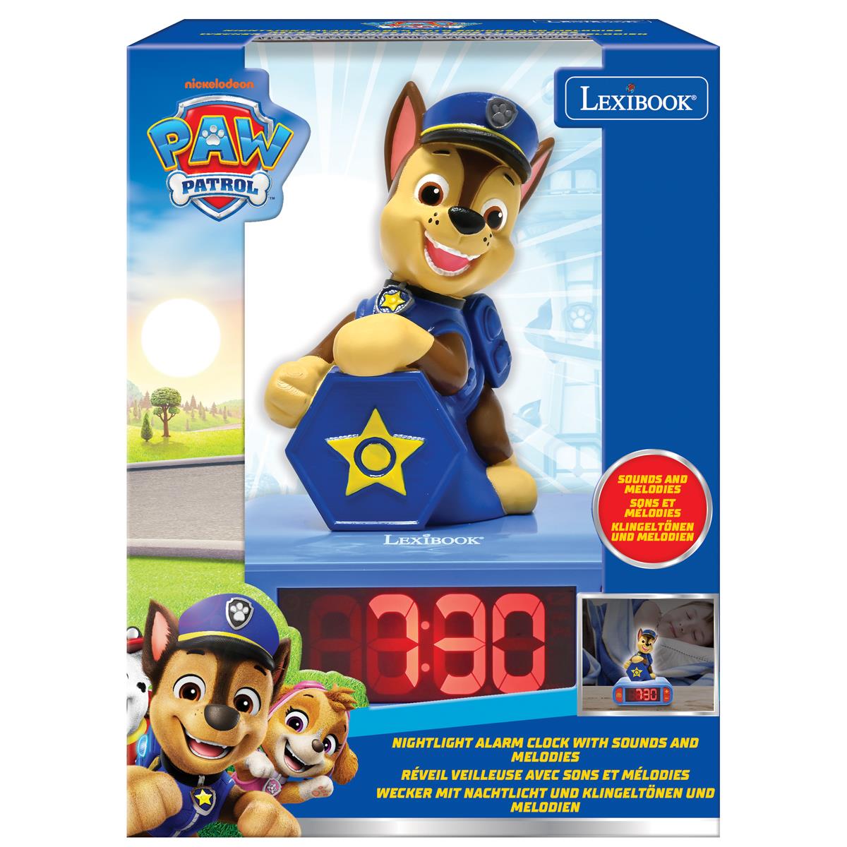 PAW Patrol Chase Night Light Alarm Clock With Sounds