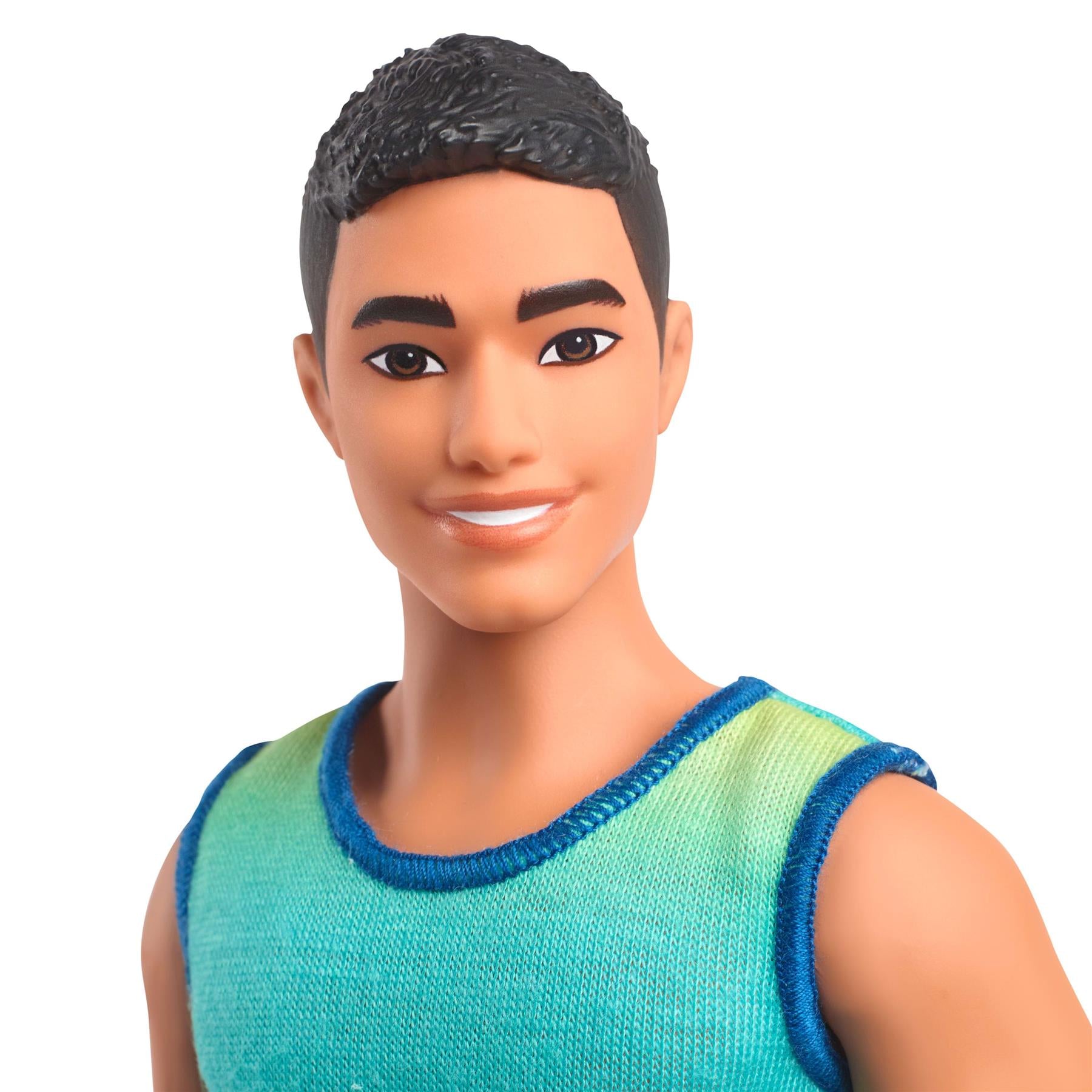 Barbie Ken Fashionista Black Hair Blue & Green Top