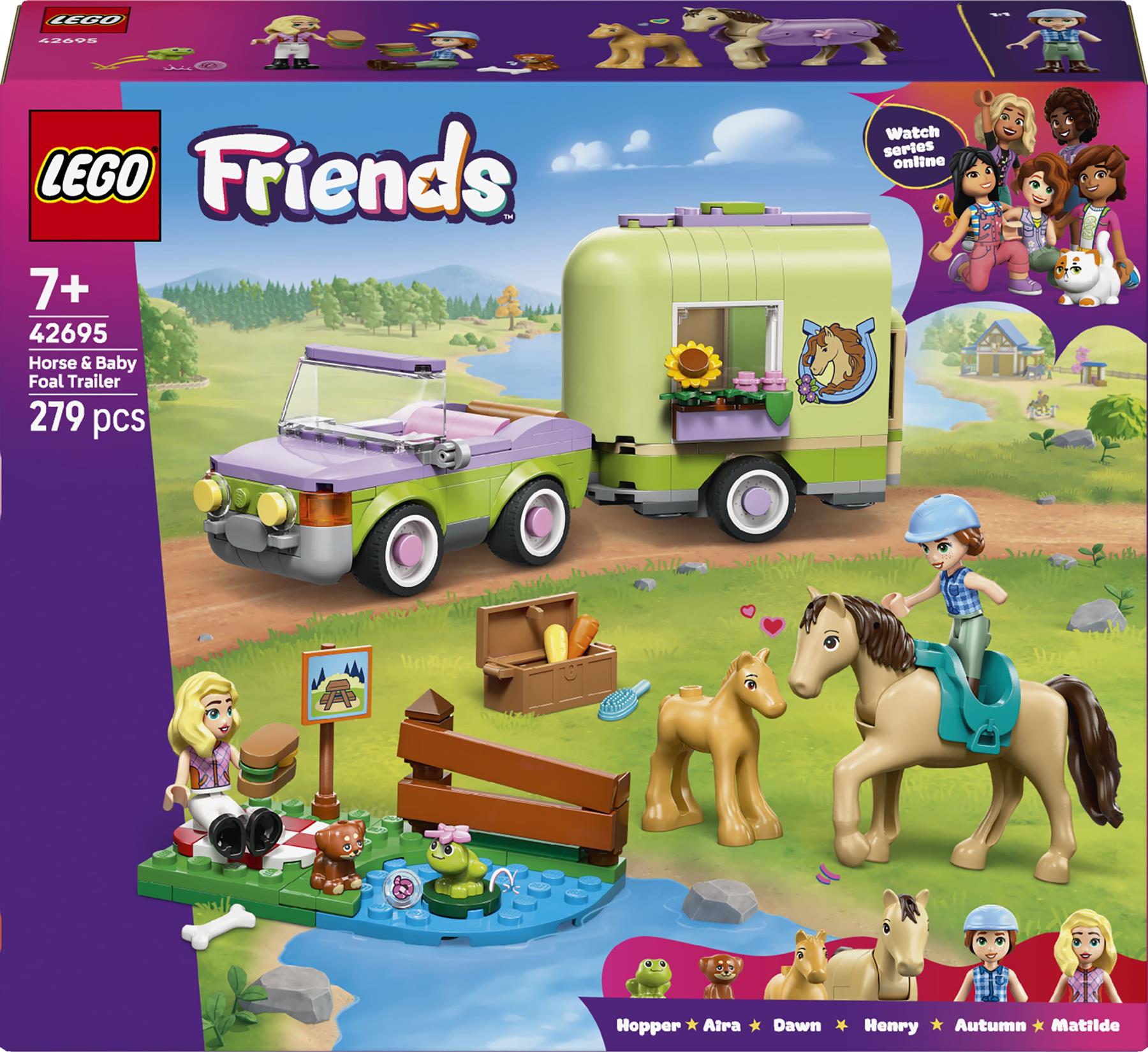 LEGO Friends Horse & Baby Foal Trailer Toy Set 42695