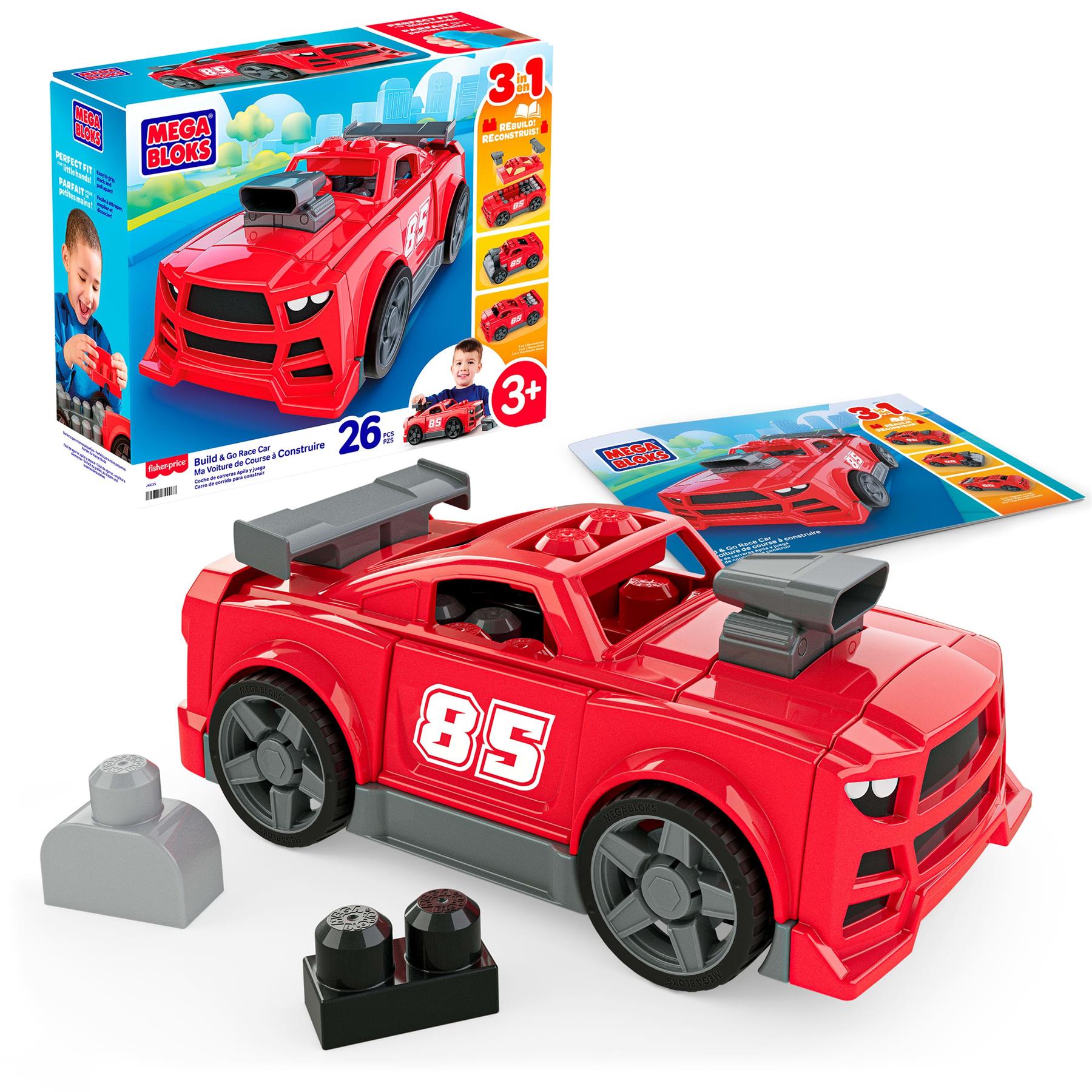 MEGA Bloks Build & Go Race Car Block Toy