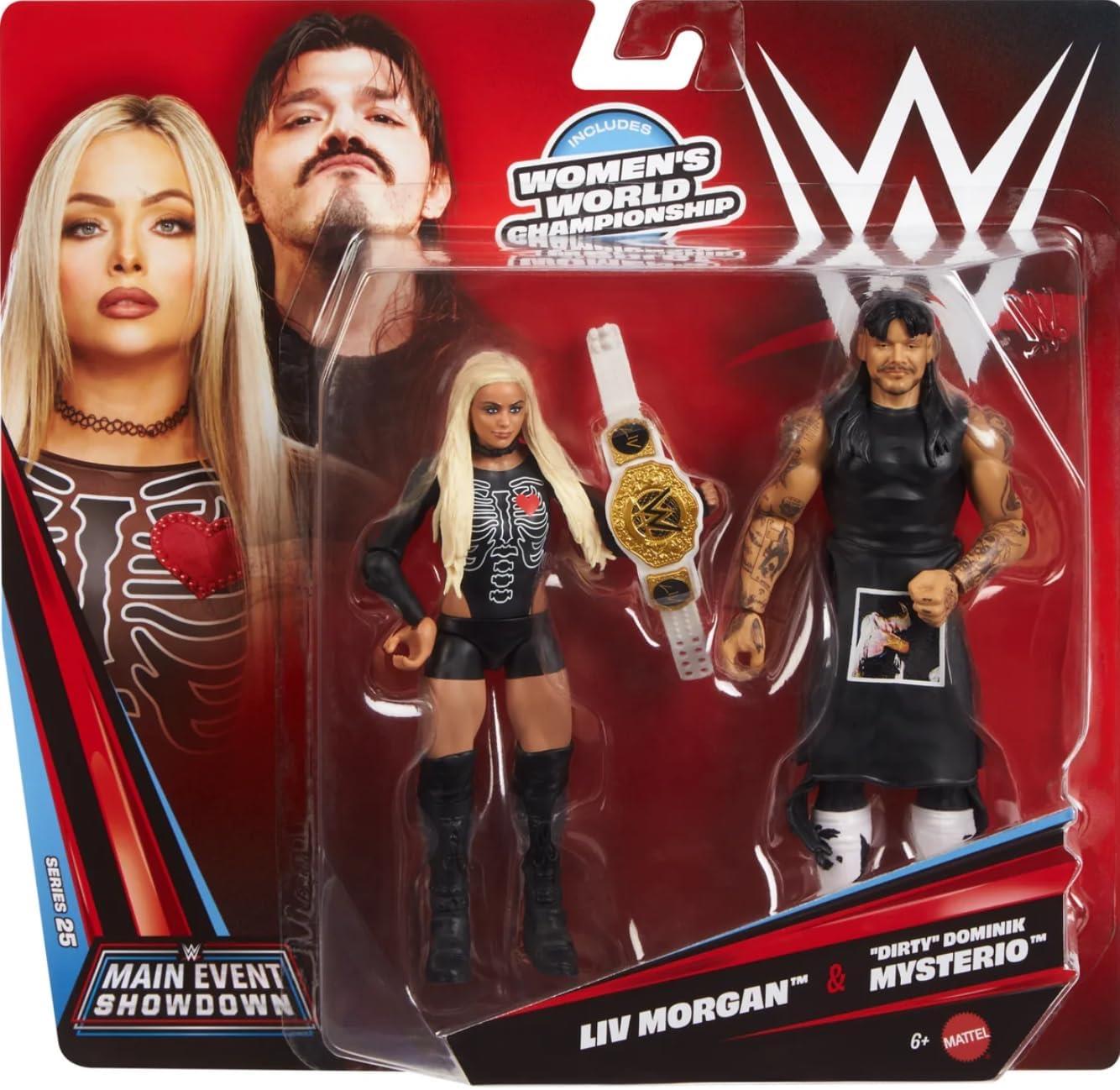 WWE Main Event Showdown 6 Inch Action Figures - Dominik Mysterio & Liv Morgan