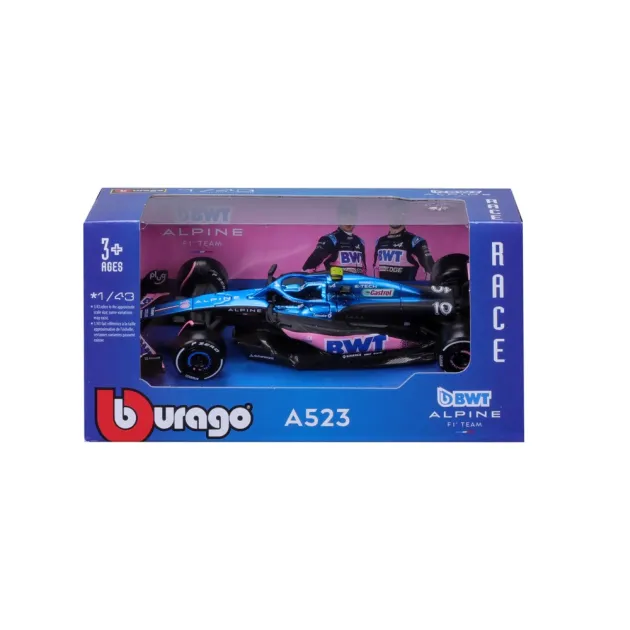 Bhurago Formula 1 1:43 Die-Cast Scale Race Car - Alpine