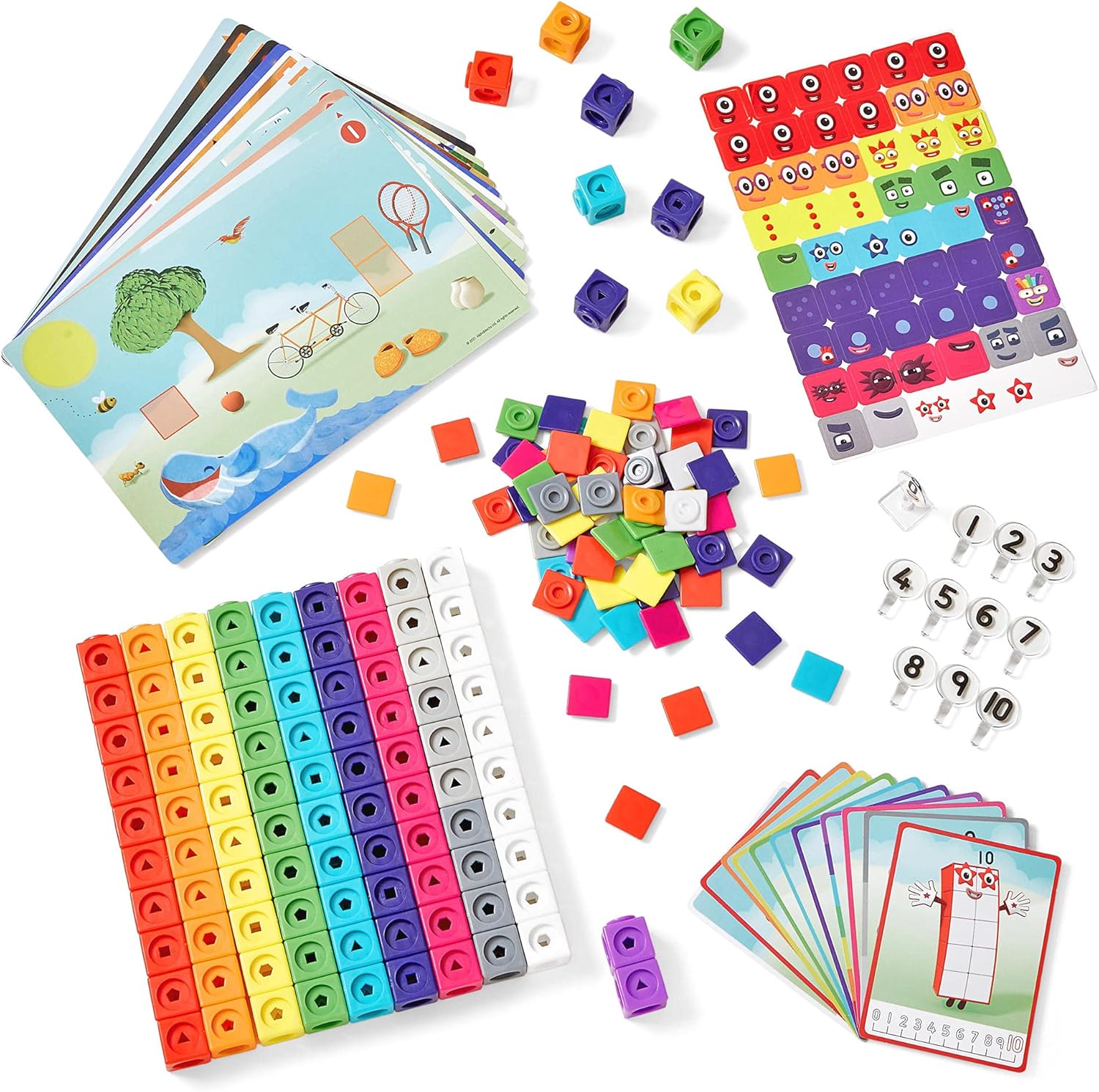 Learning Resources Mathlink Cubes 1-10 Number Blocks Activity Set