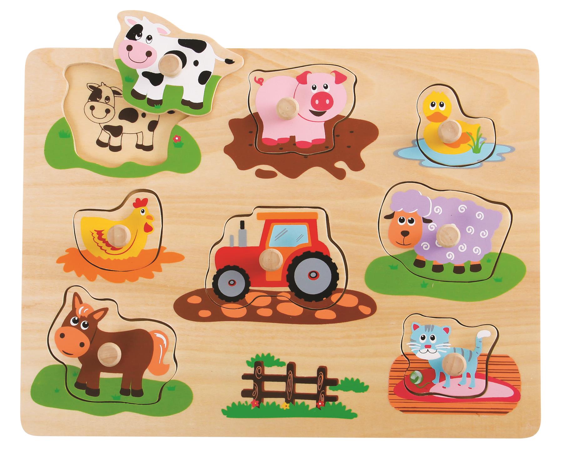 Lelin Wooden Farm Peg Puzzle