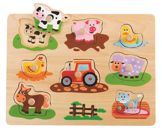 Lelin Wooden Farm Peg Puzzle